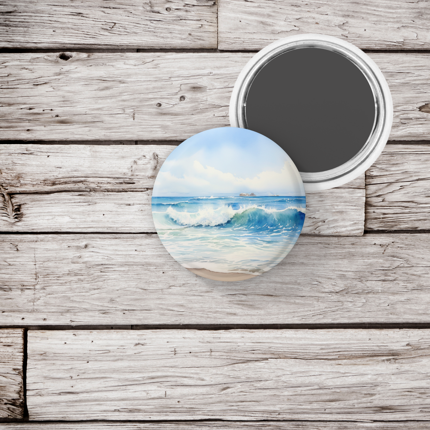 Beach 1 Pin Back Button, Magnet, Keychain