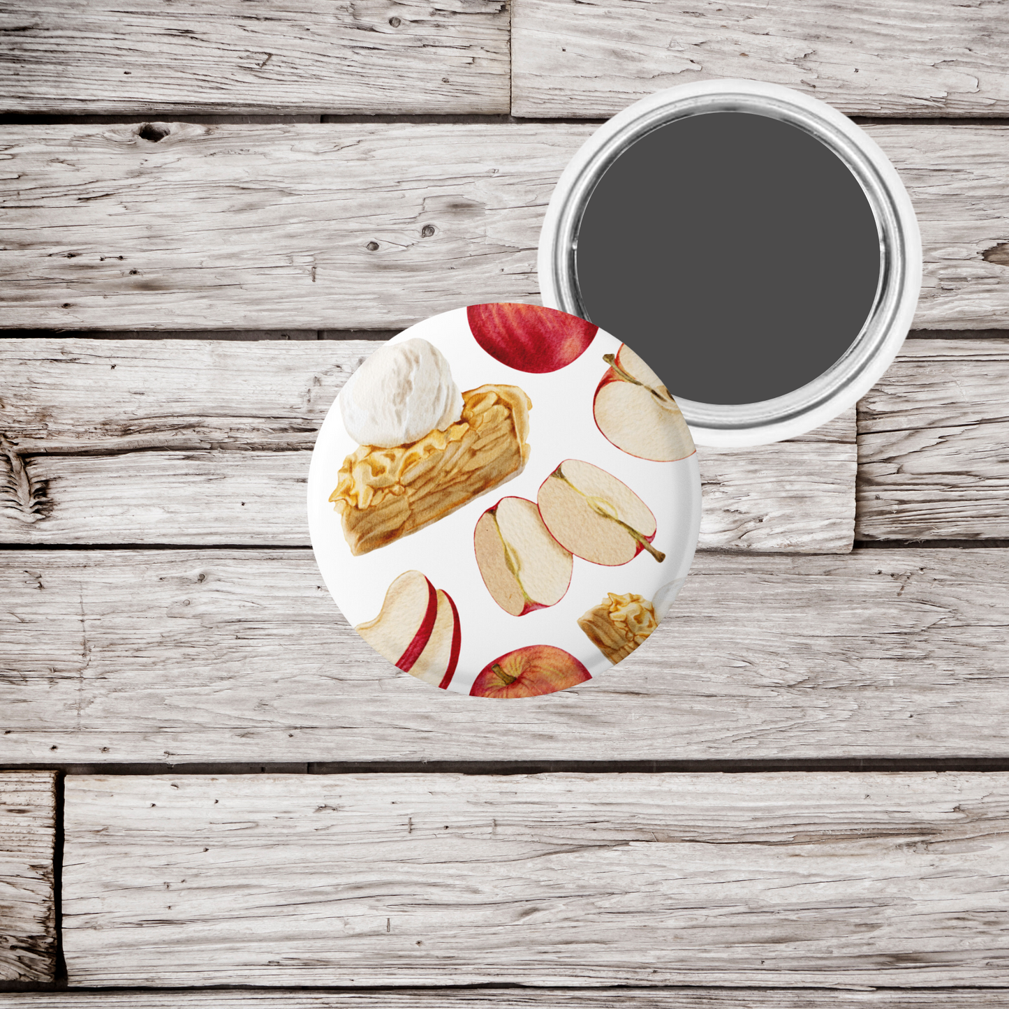 Apple Pie Pin Back Button, Magnet, Keychain
