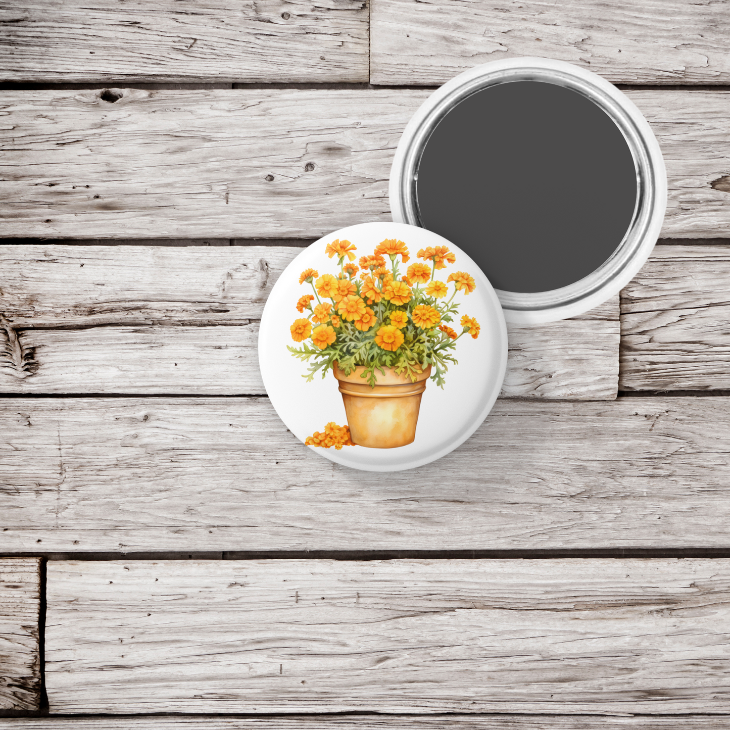 Marigold 1 Pin Pin Back Button, Magnet, Keychain
