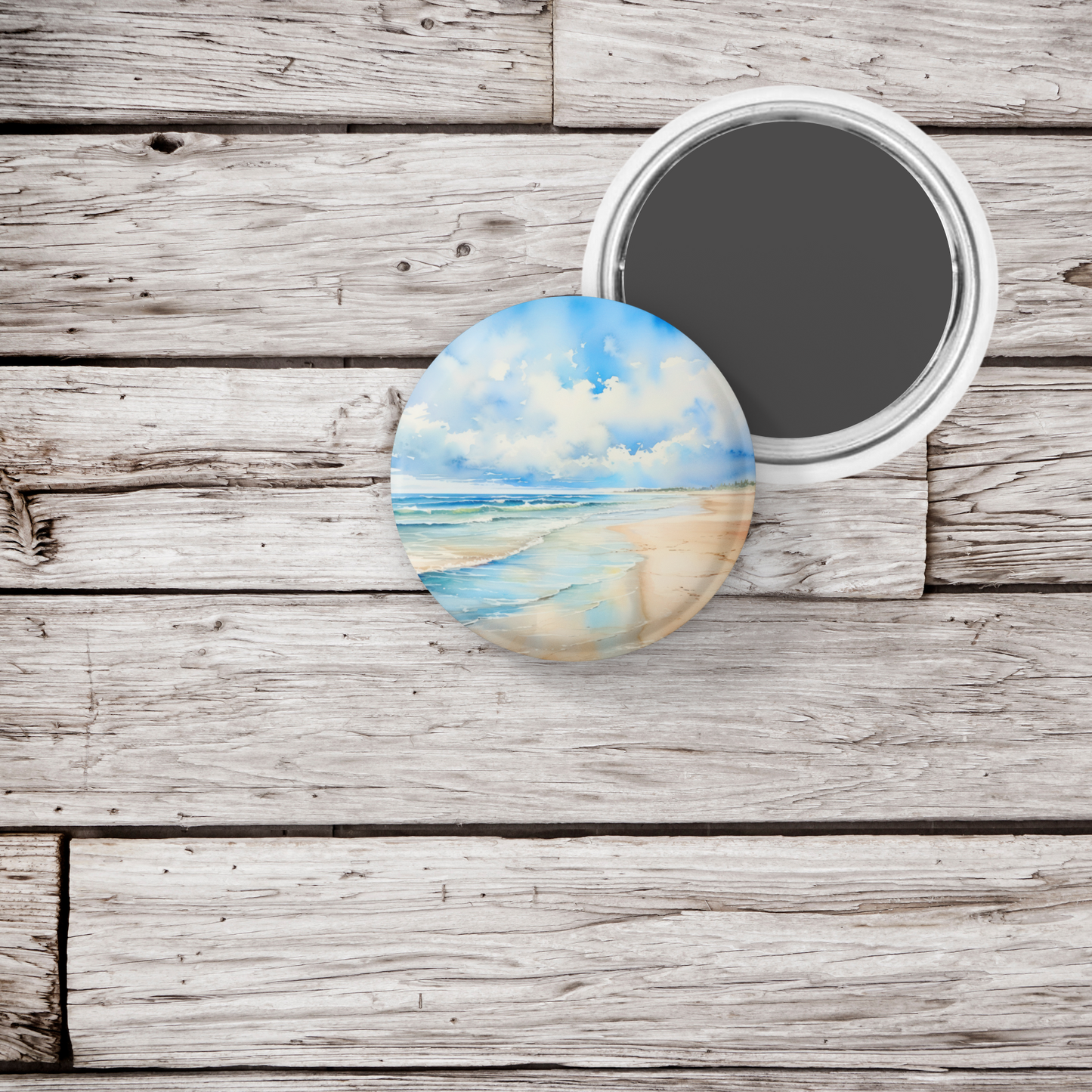 Beach Pin Back Button, Magnet, Keychain