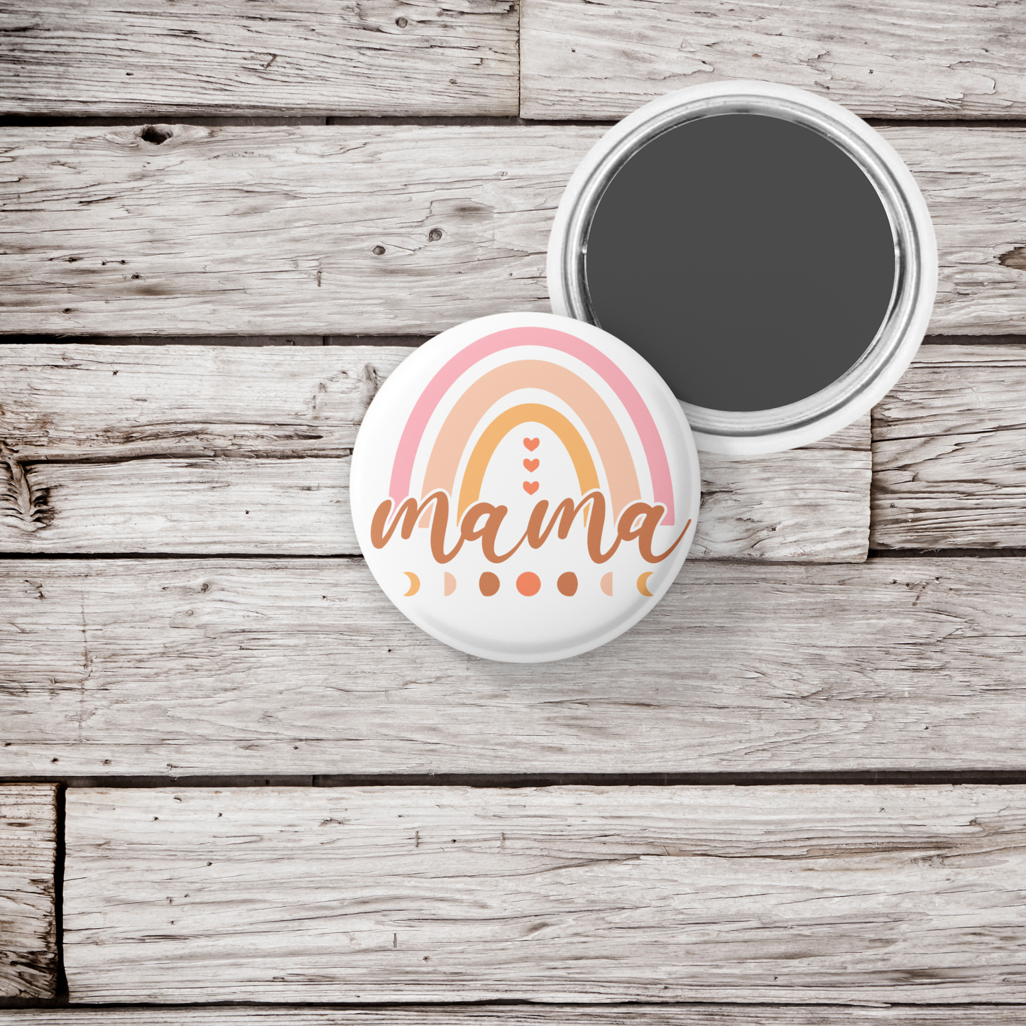 Mama Rainbow Pin Back Button, Magnet, Keychain