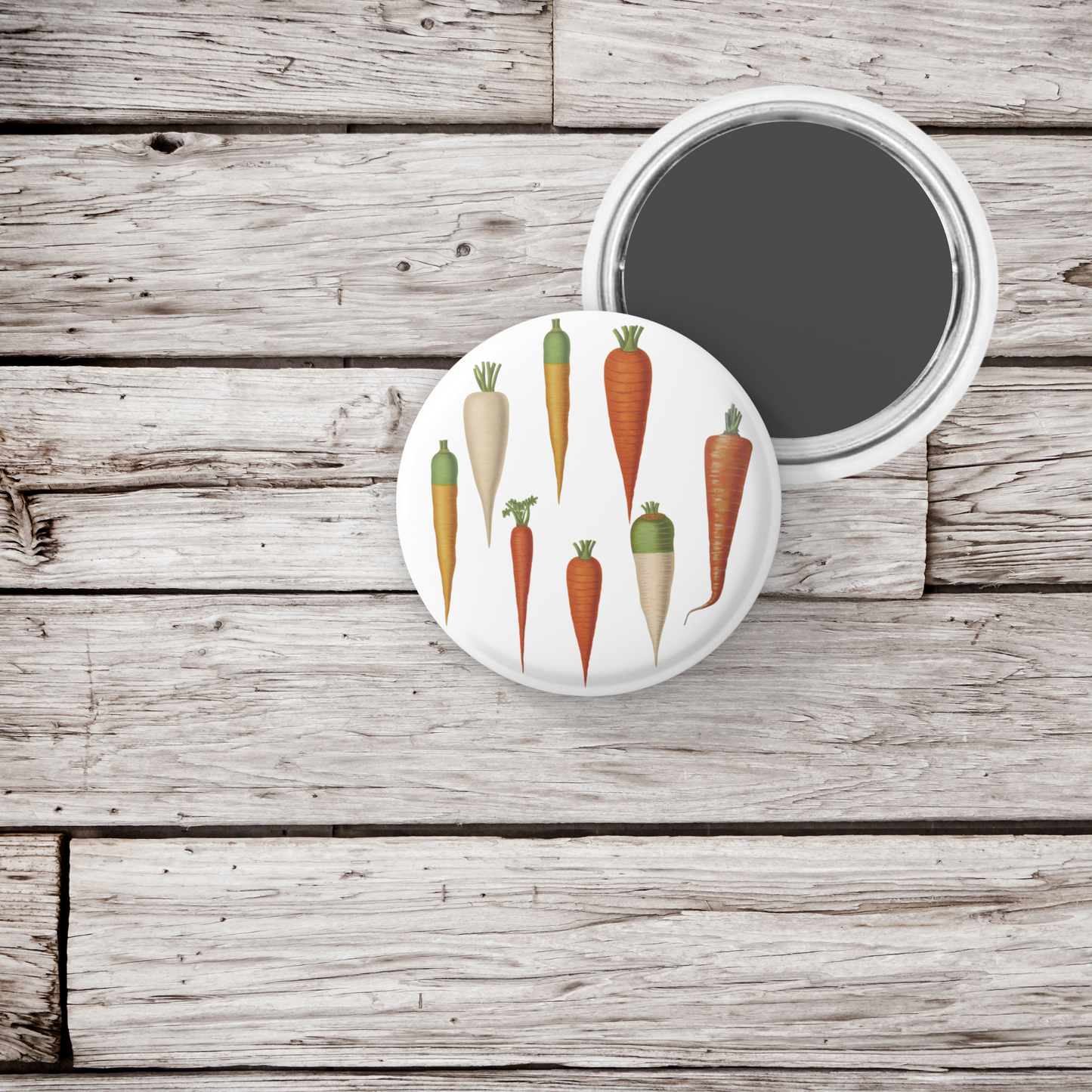 Carrots Pin Back Button, Magnet, Keychain