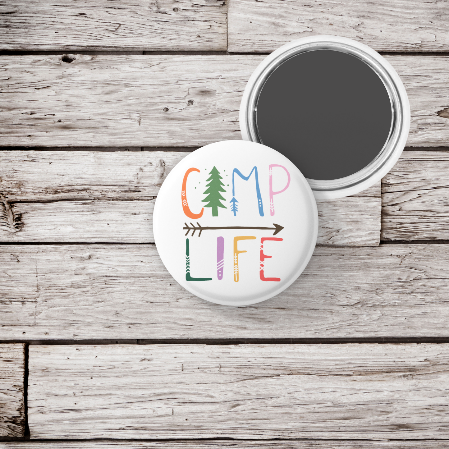 Camp Life Pin Back Button, Magnet, Keychain