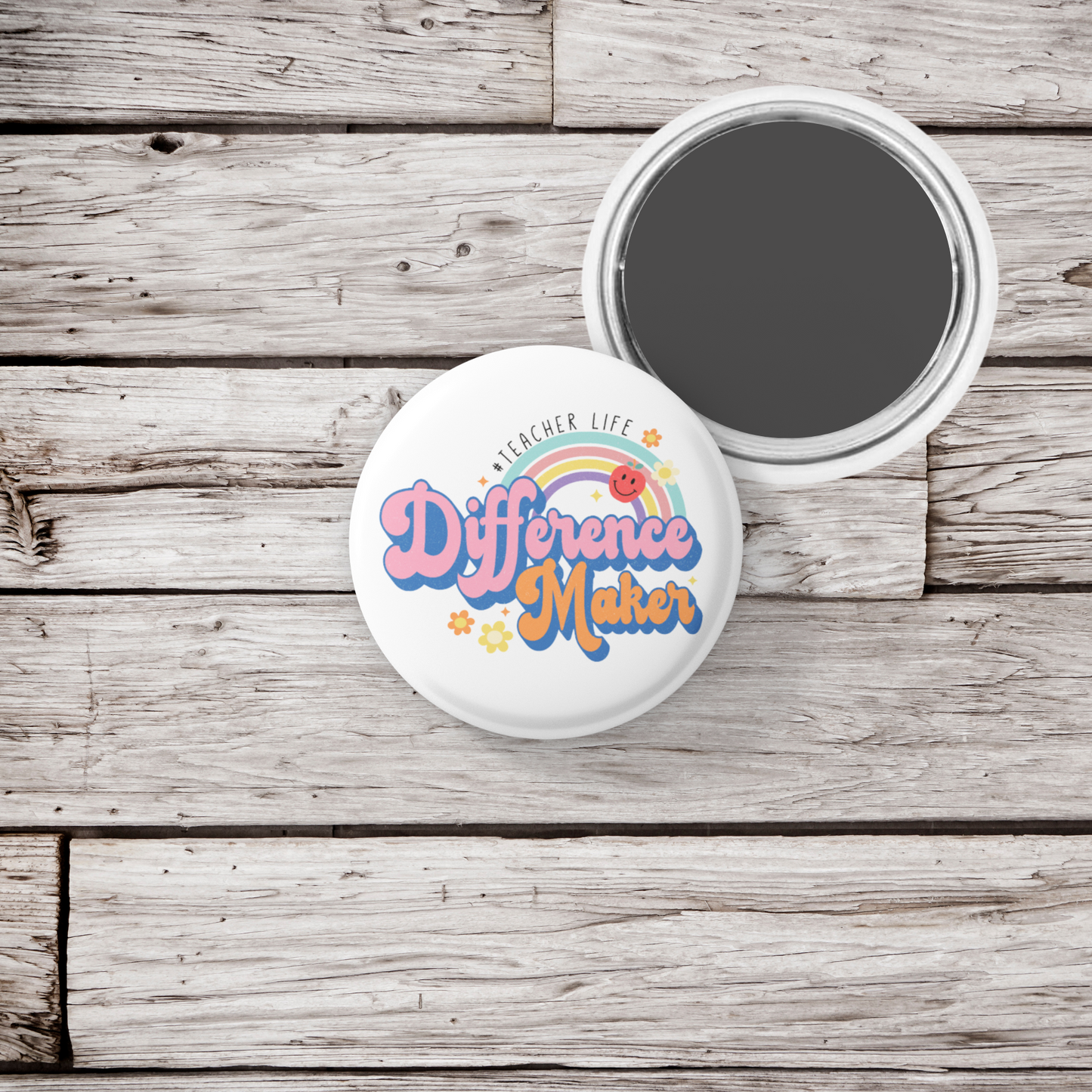 Teacher Life Pin Back Button, Magnet, Keychain