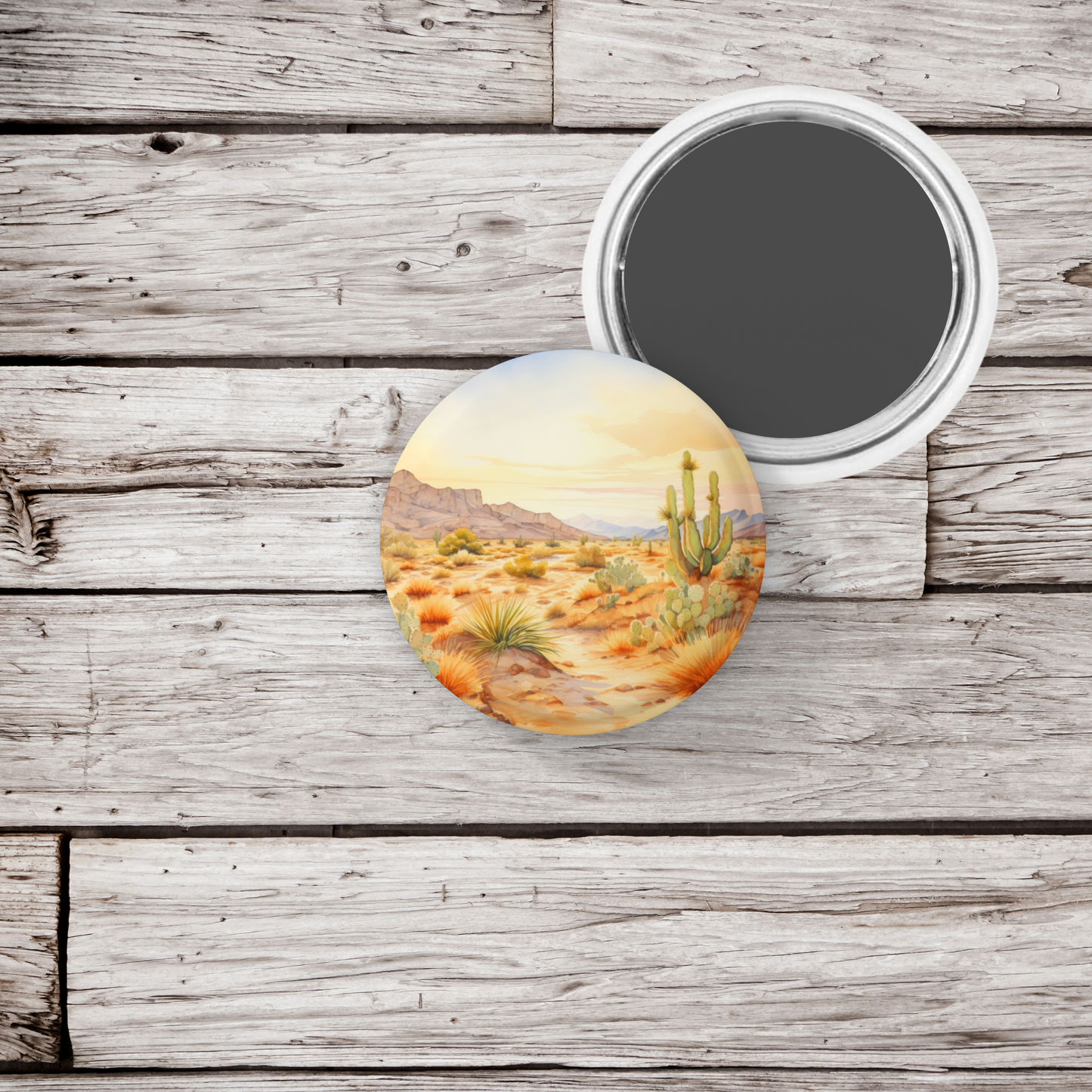 Desert Landscape 6 Pin Back Button, Magnet, Keychain