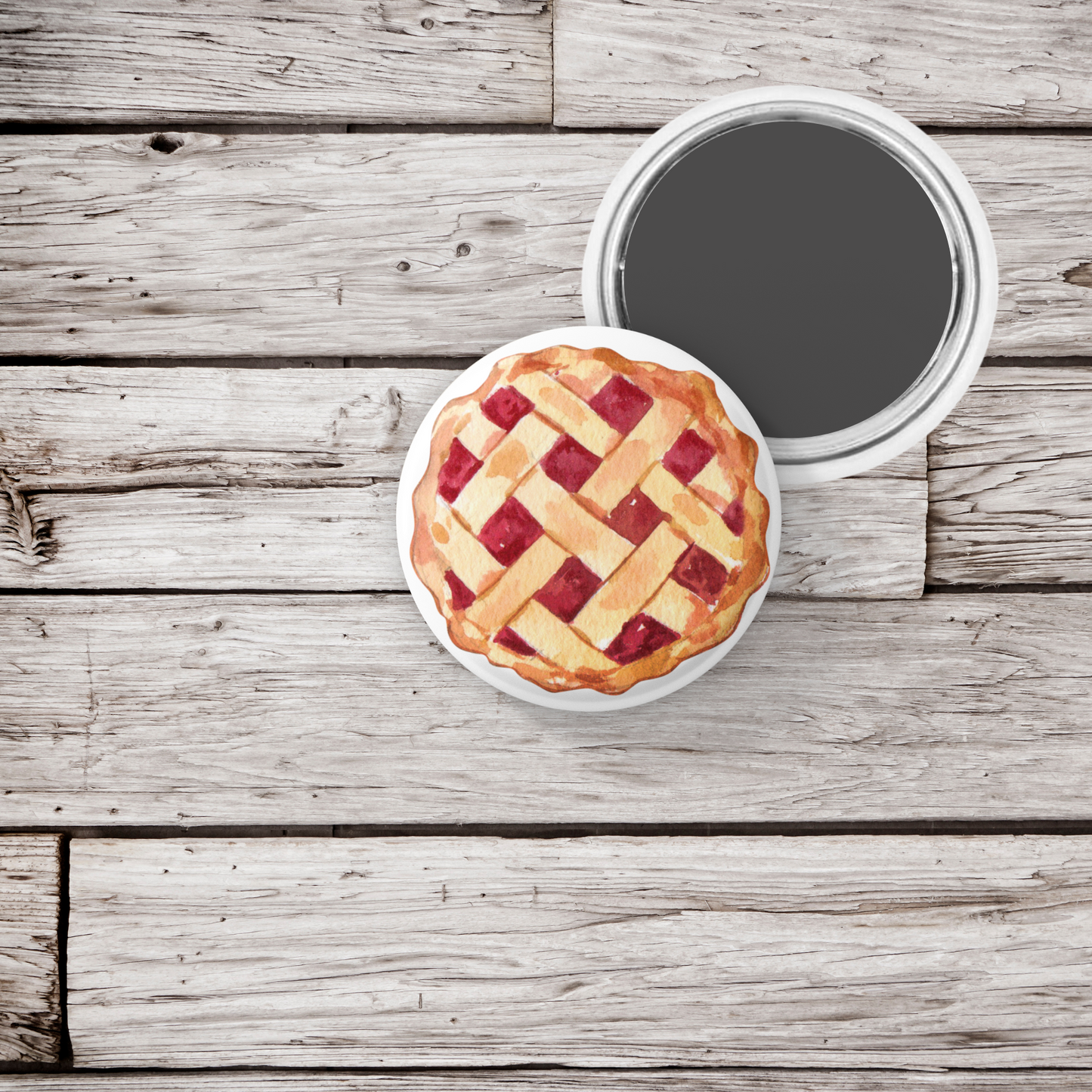 Cherry Pie Pin Back Button, Magnet, Keychain