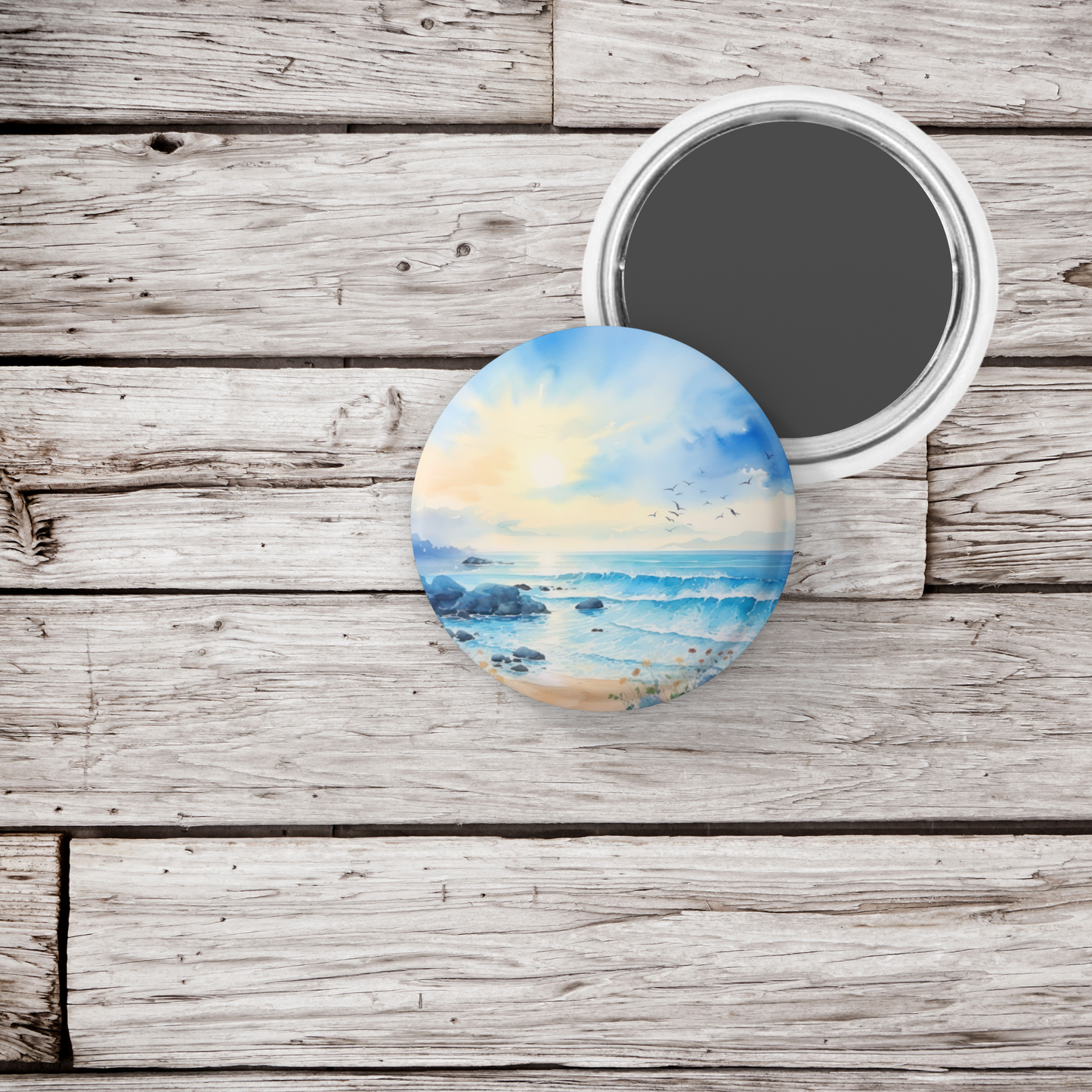 Costal Beach 4 Pin Back Button, Magnet, Keychain