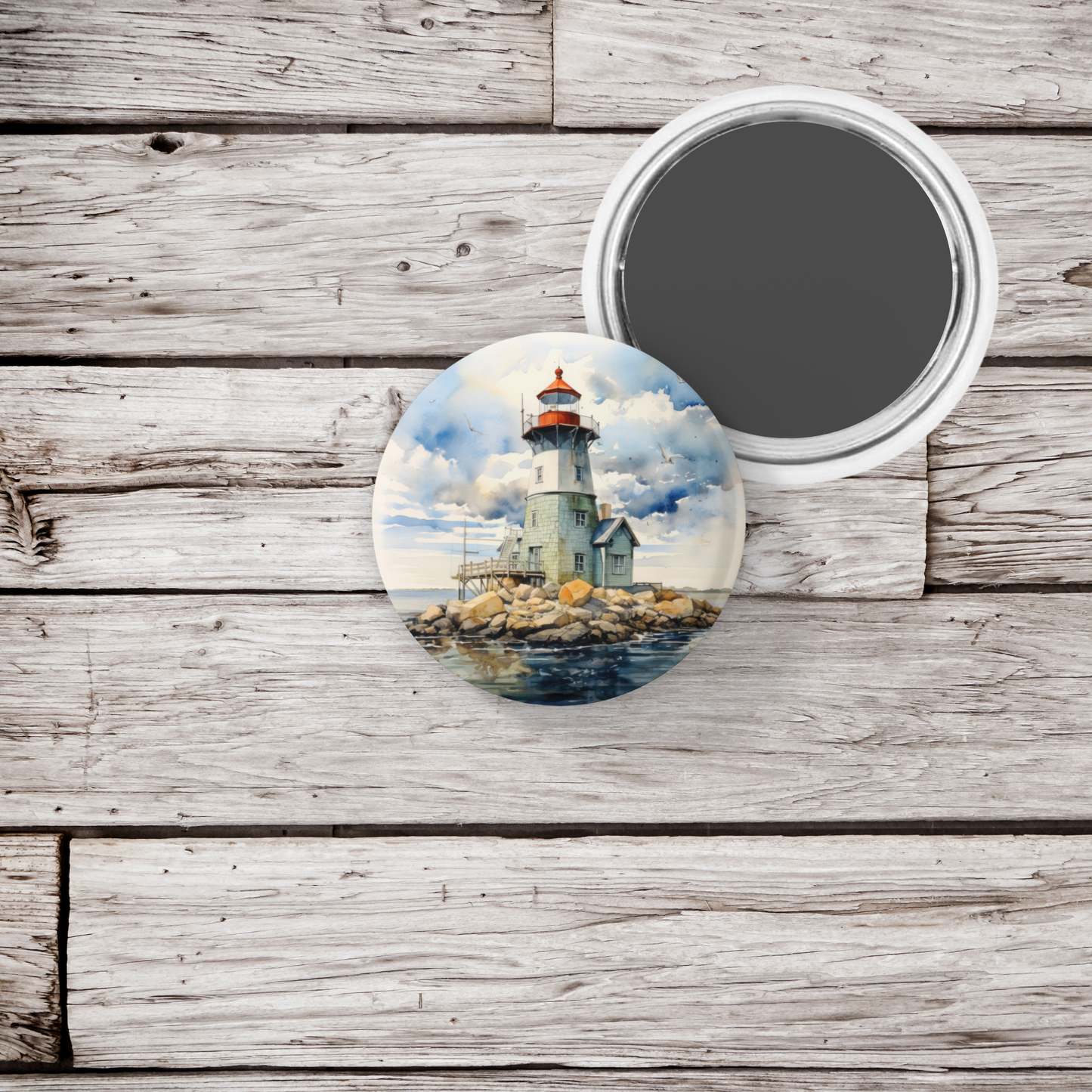 Lighthouse 6 Pin Back Button, Magnet, Keychain
