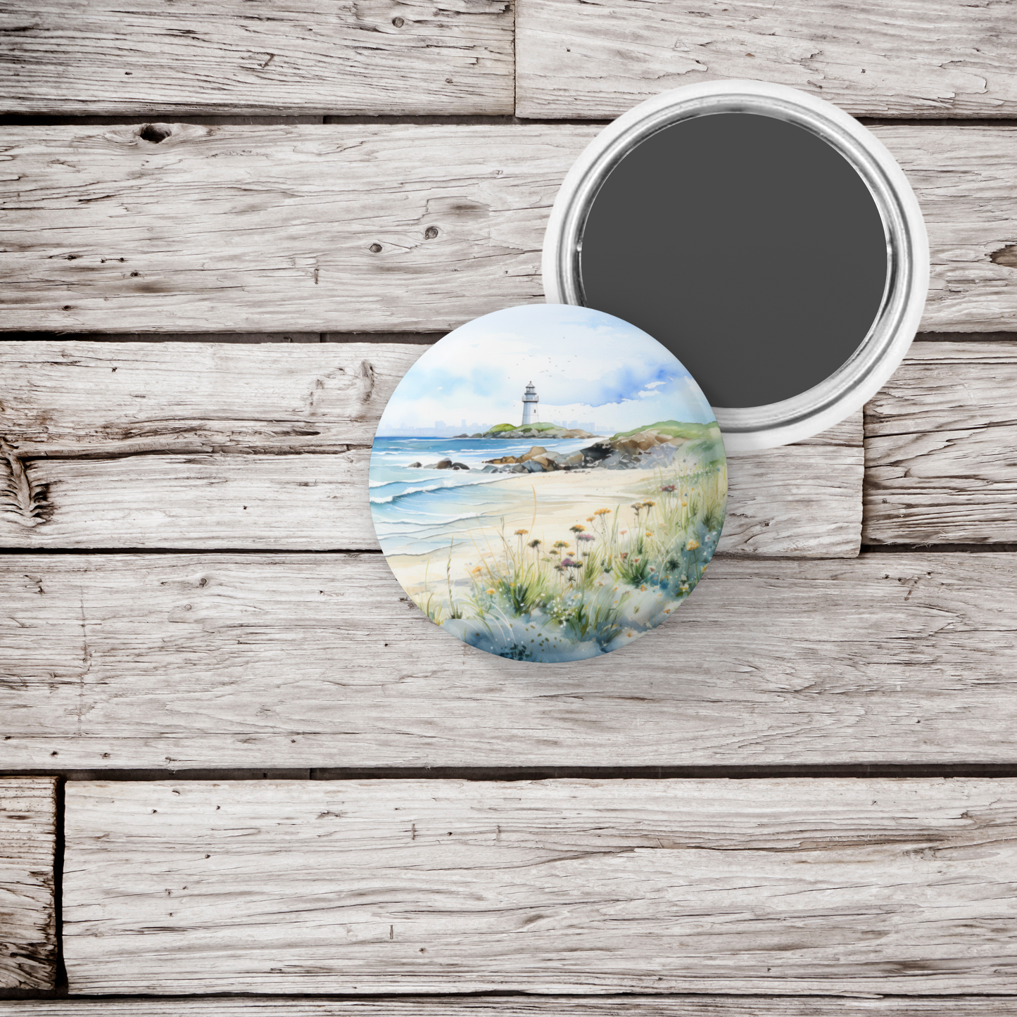 Costal Beach 5 Pin Back Button, Magnet, Keychain