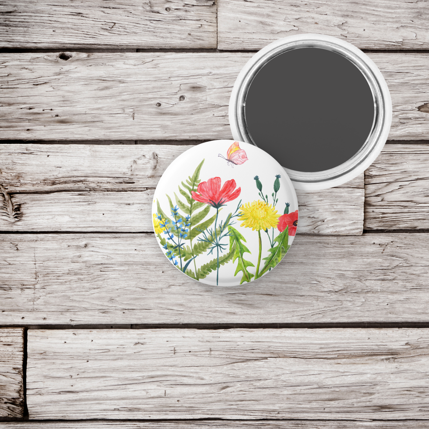 Wildflowers Pin Back Button, Magnet, Keychain