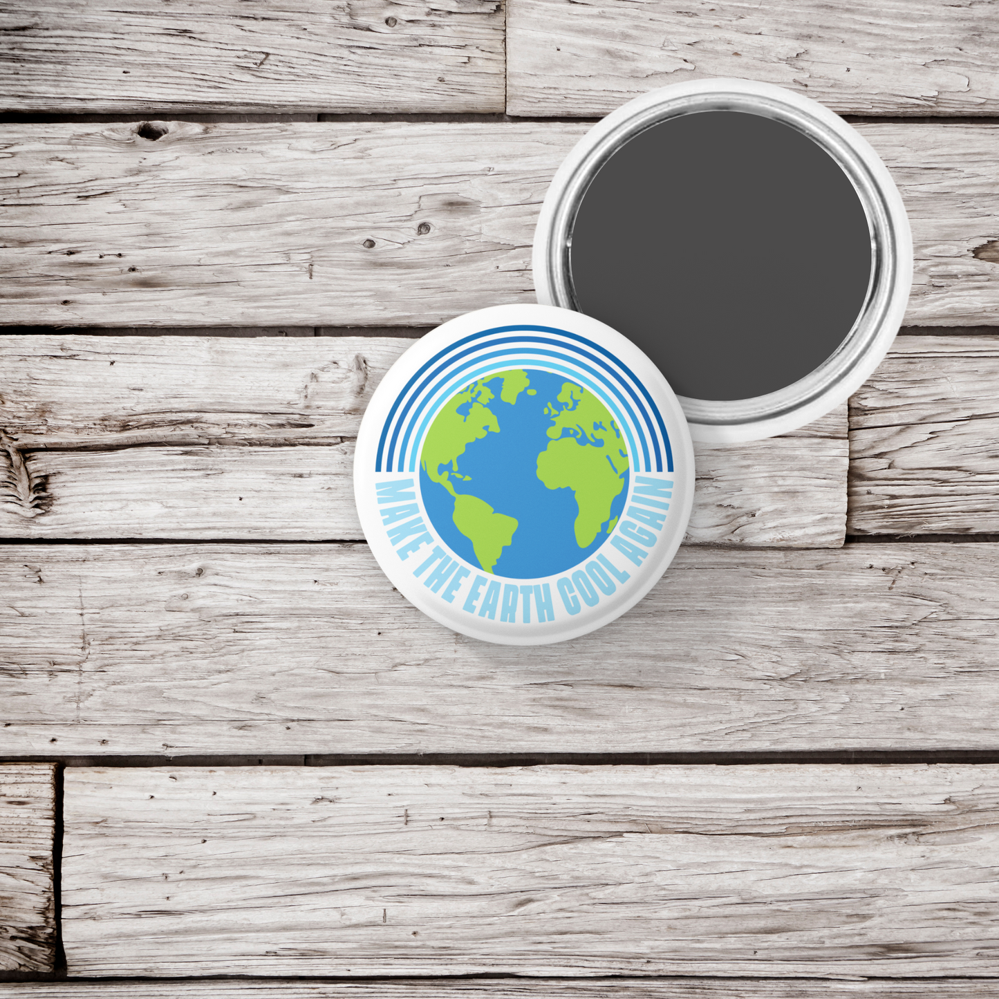 Make The Earth Cool Again Pin Back Button, Magnet, Keychain