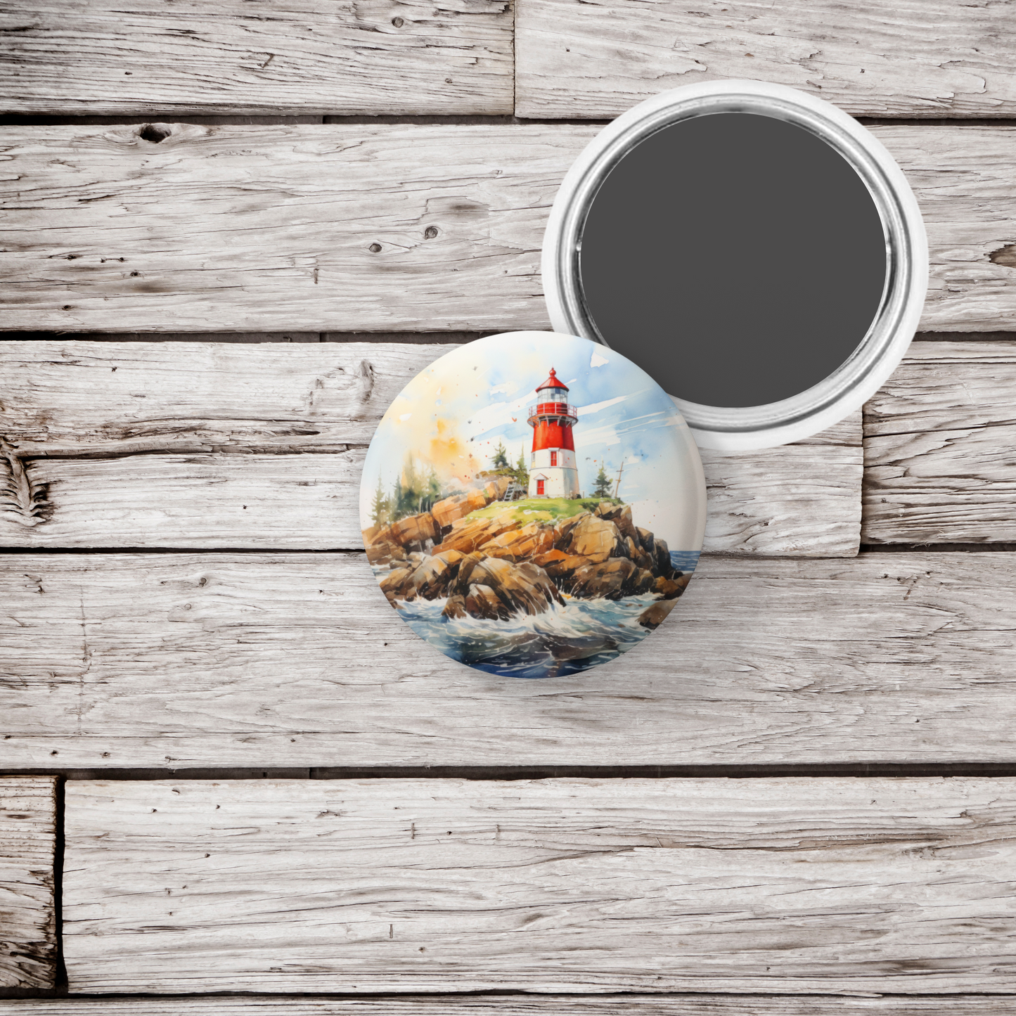 Lighthouse 1 Pin Back Button, Magnet, Keychain