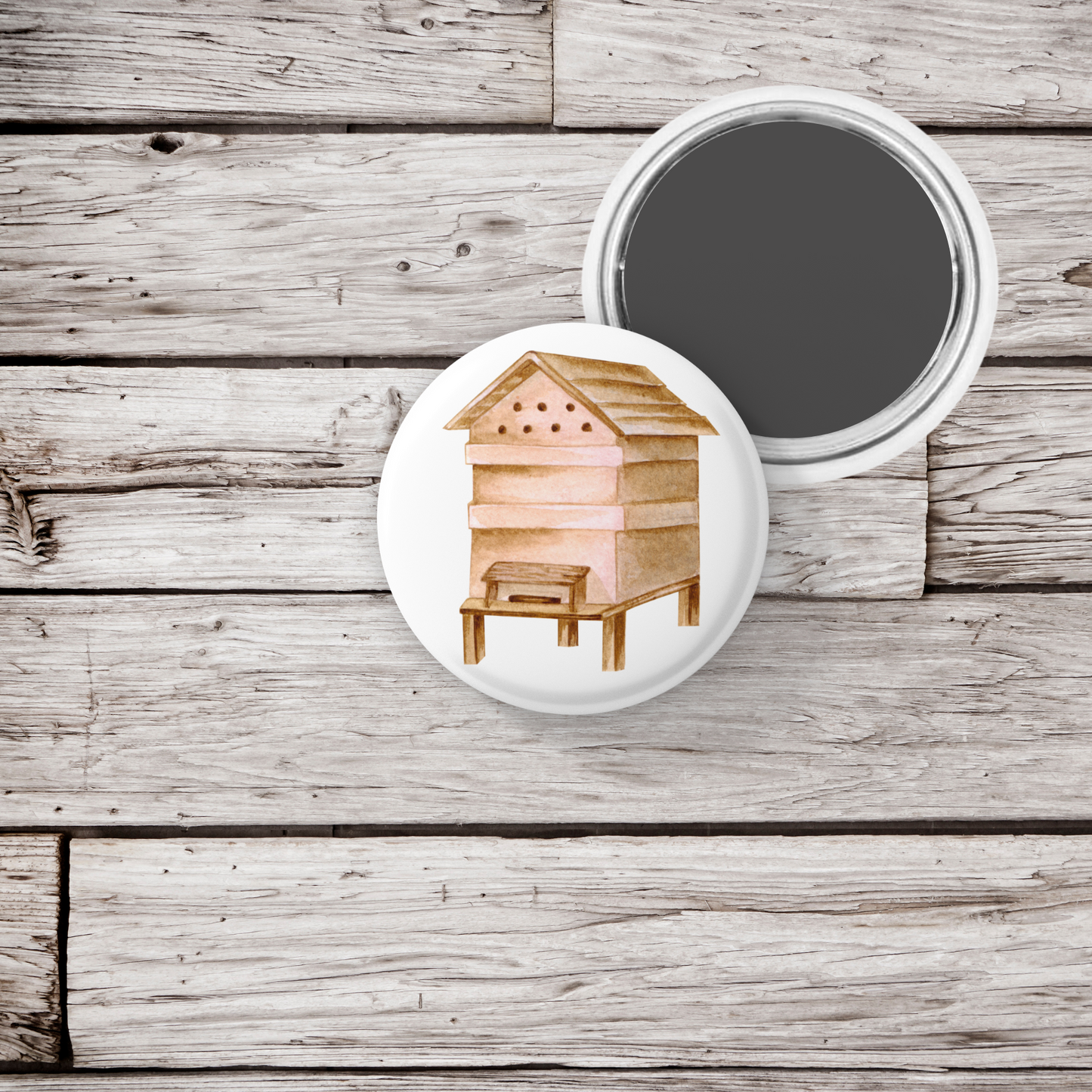 Bee Hive Pin Back Button, Magnet, Keychain