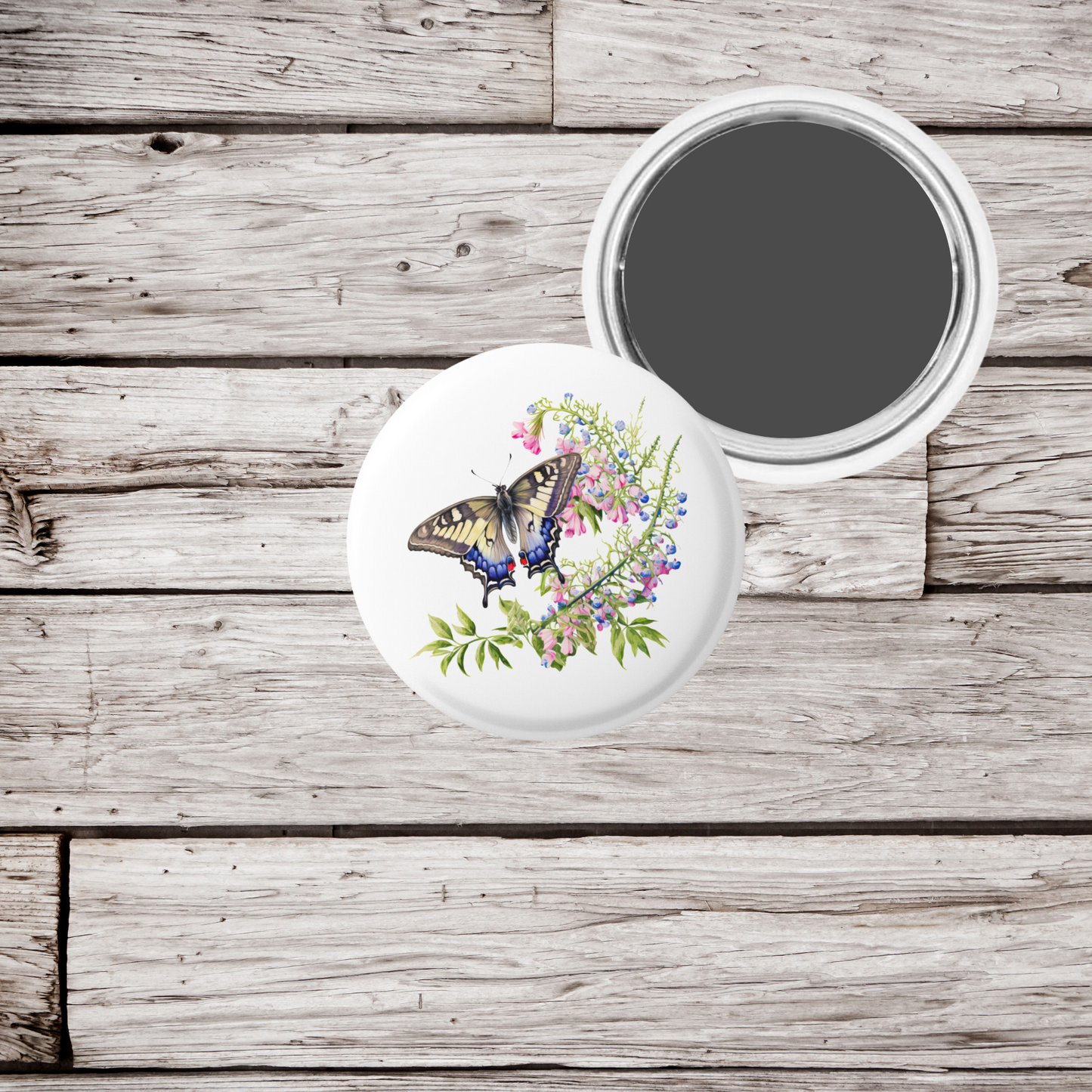 Butterfly Moth Pin Back Button, Magnet, Keychain
