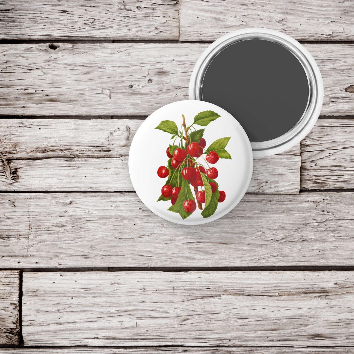 Cherry Pin Back Button, Magnet, Keychain