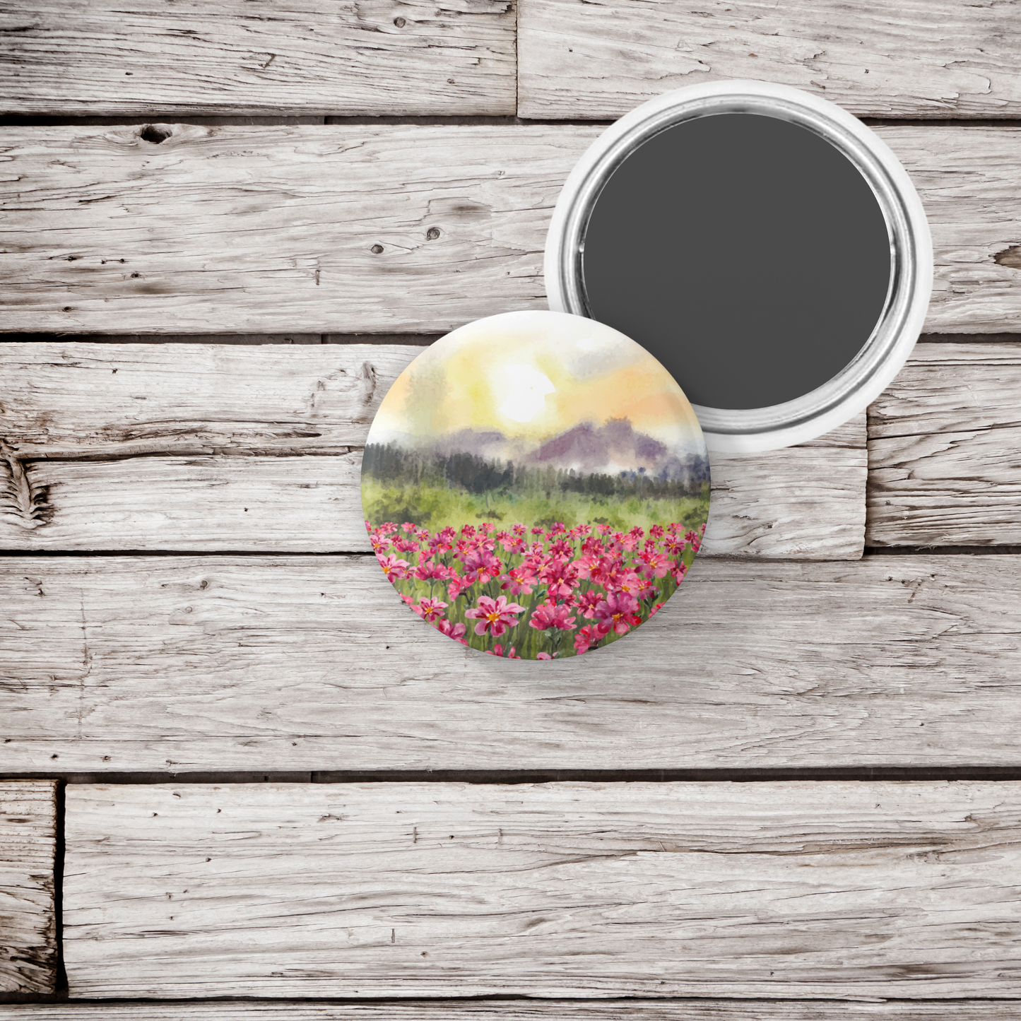Wildflower Field 1 Pin Pin Back Button, Magnet, Keychain