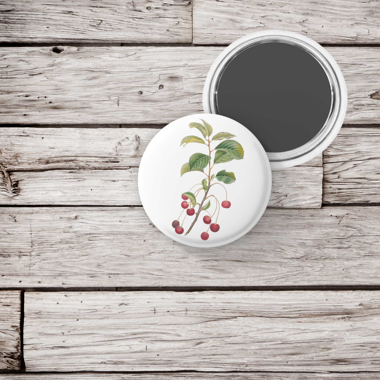 Cherry Pin Back Button, Magnet, Keychain
