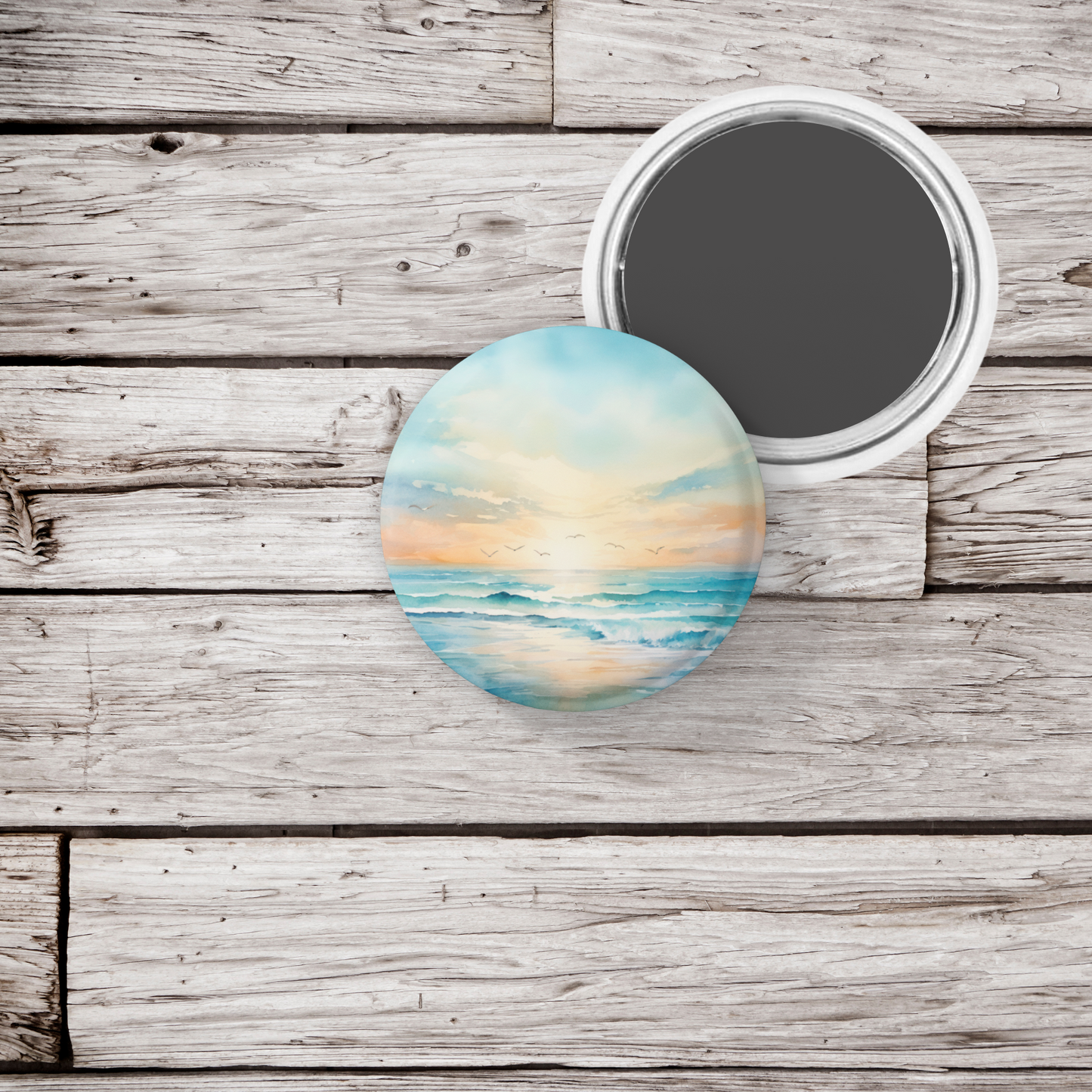 Costal Beach 3 Pin Back Button, Magnet, Keychain