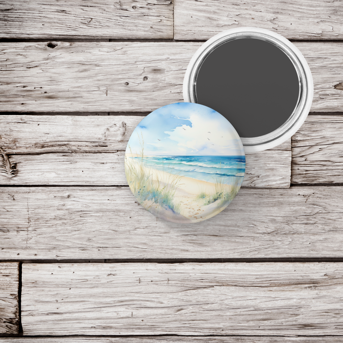 Costal Beach 1 Pin Back Button, Magnet, Keychain