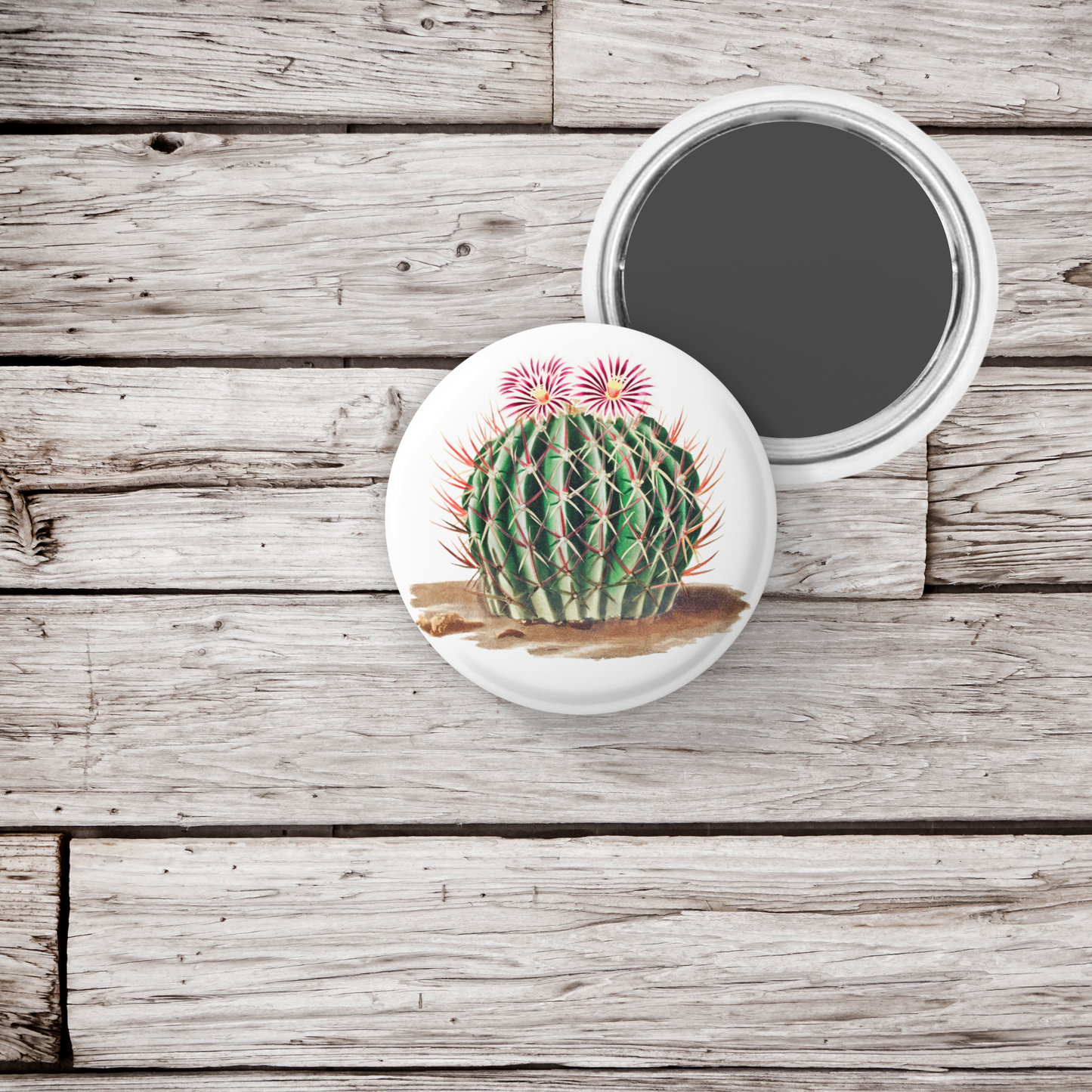 Cactus Pin Back Button, Magnet, Keychain