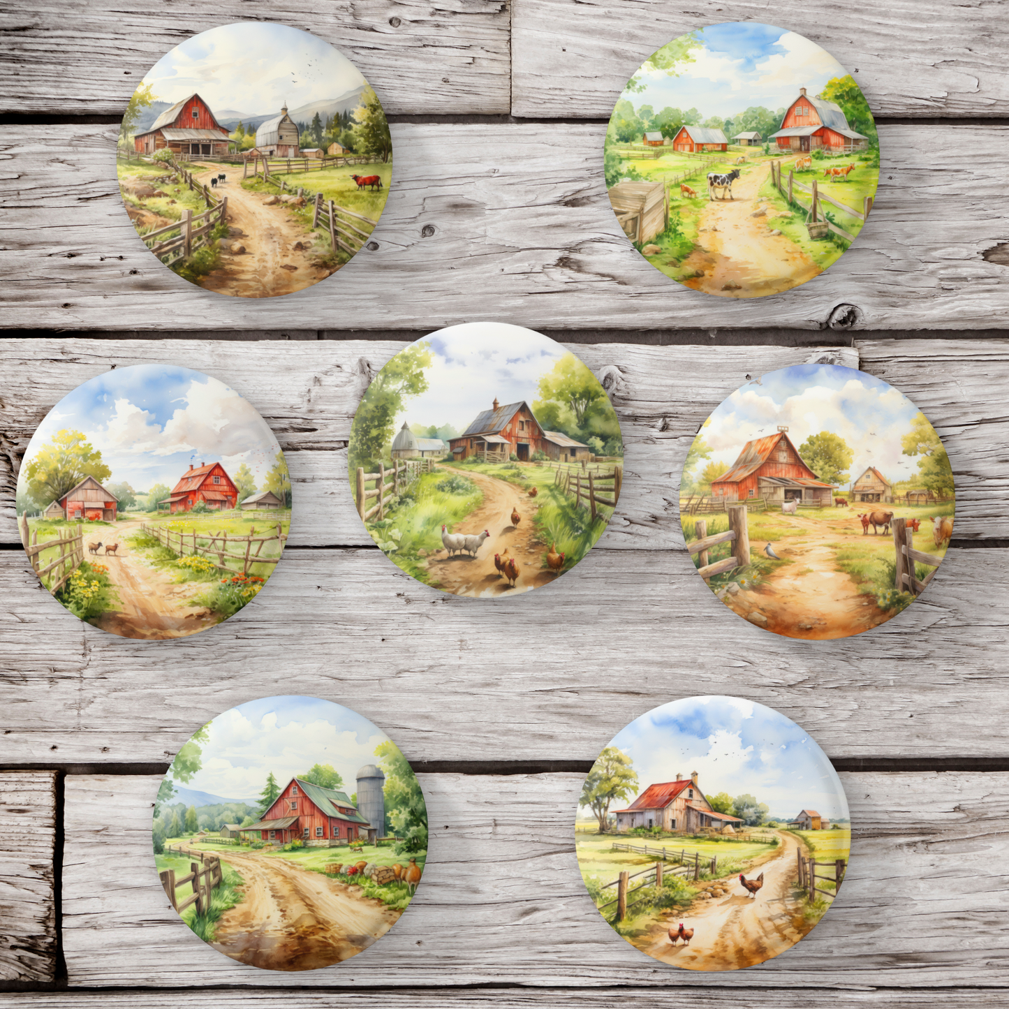 Farm Landscape Pins Mix