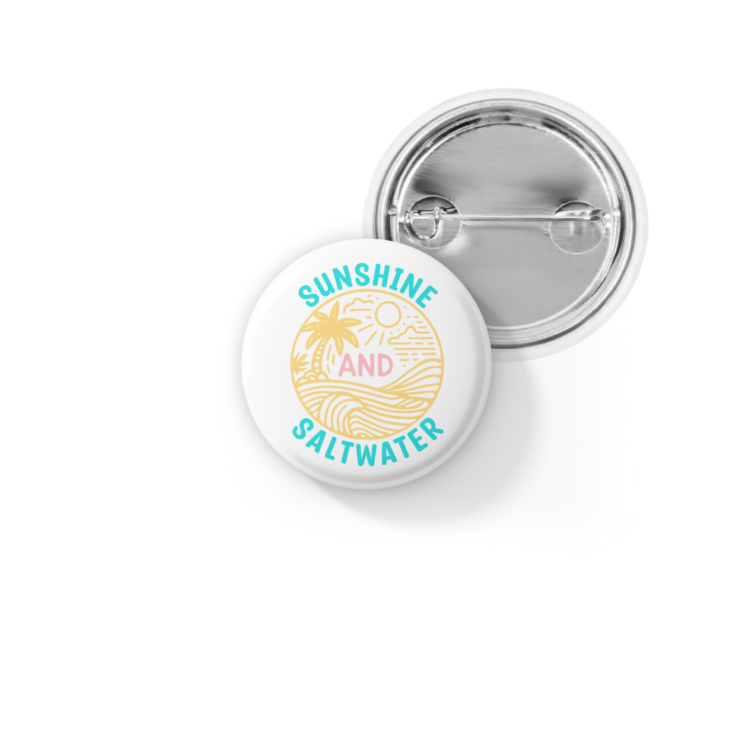 Sunshine Saltwater Pin Back Button, Magnet