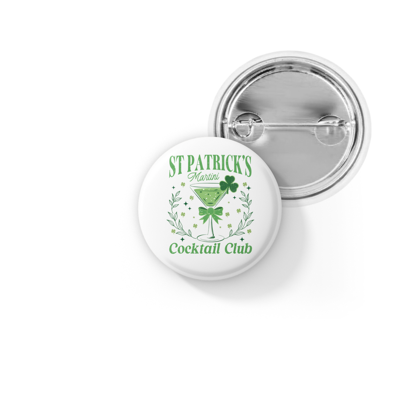 St Patricks Cocktail Club Pin Back Button, Magnet