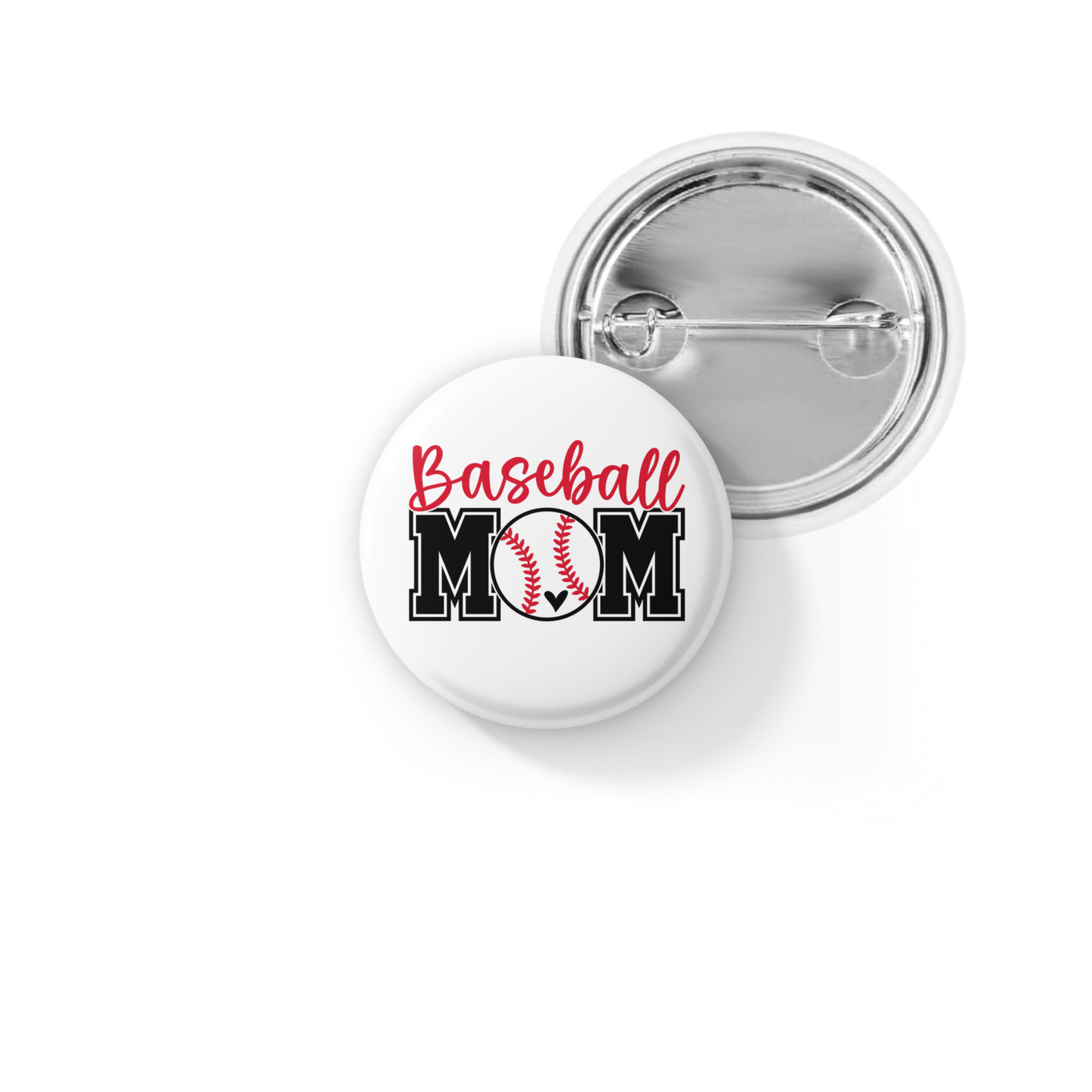 Baseball Mom Pin Back Button, Magnet
