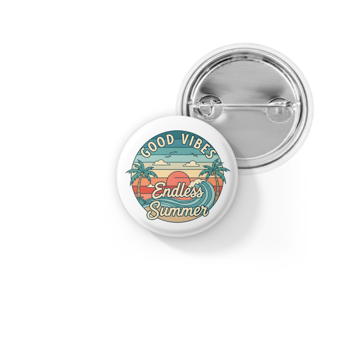 Good Vibes Endless Summer Pin Back Button, Magnet