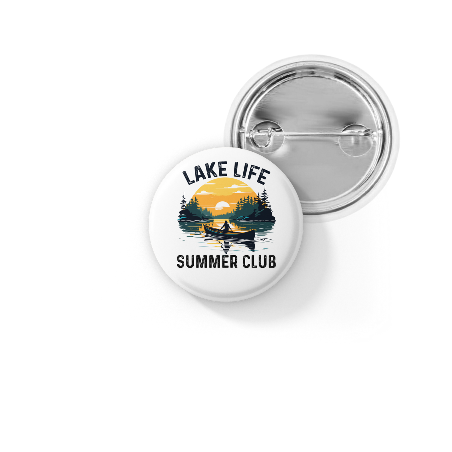 Lake Life Summer Club Pin Back Button, Magnet