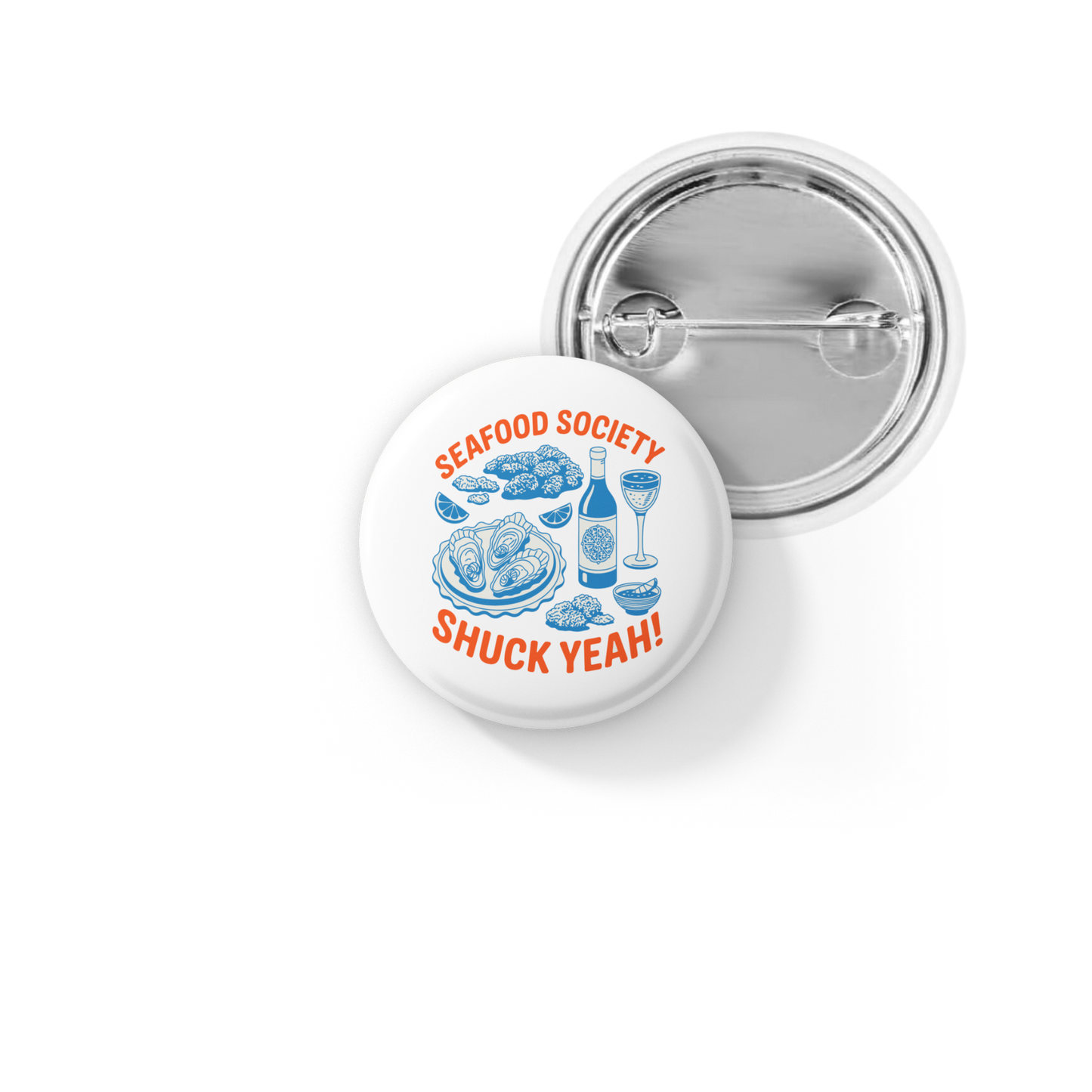 Seafood Society Pin Back Button, Magnet