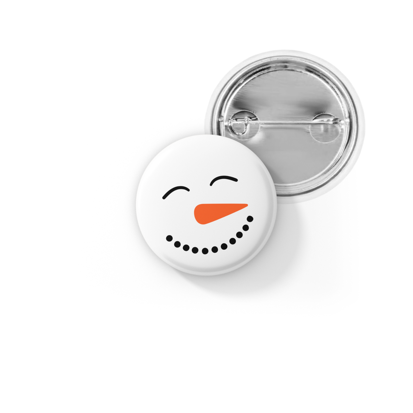 Snowman Face 6 Pin Back Button, Magnet