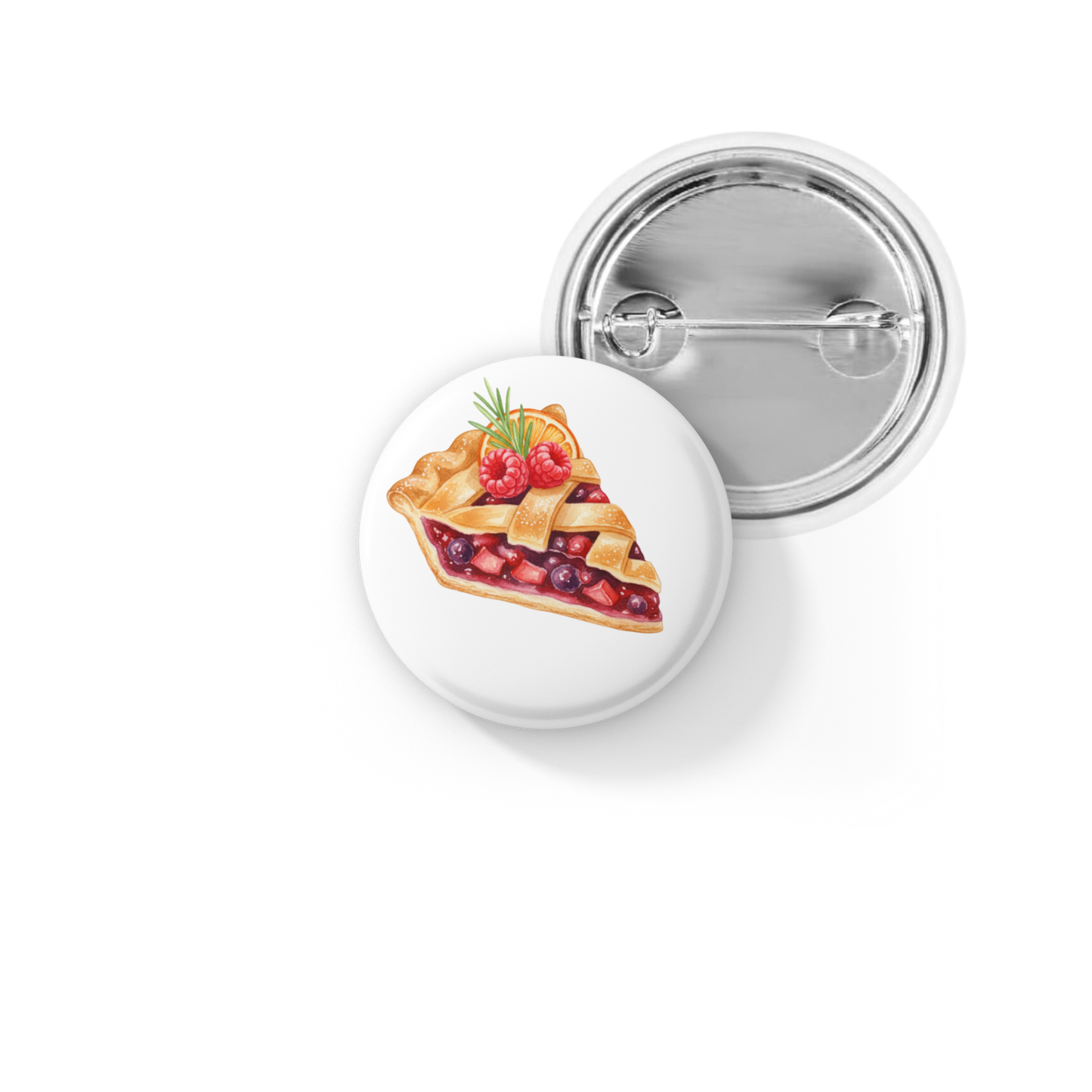 Raspberry Pie Slice Pin Back Button, Magnet