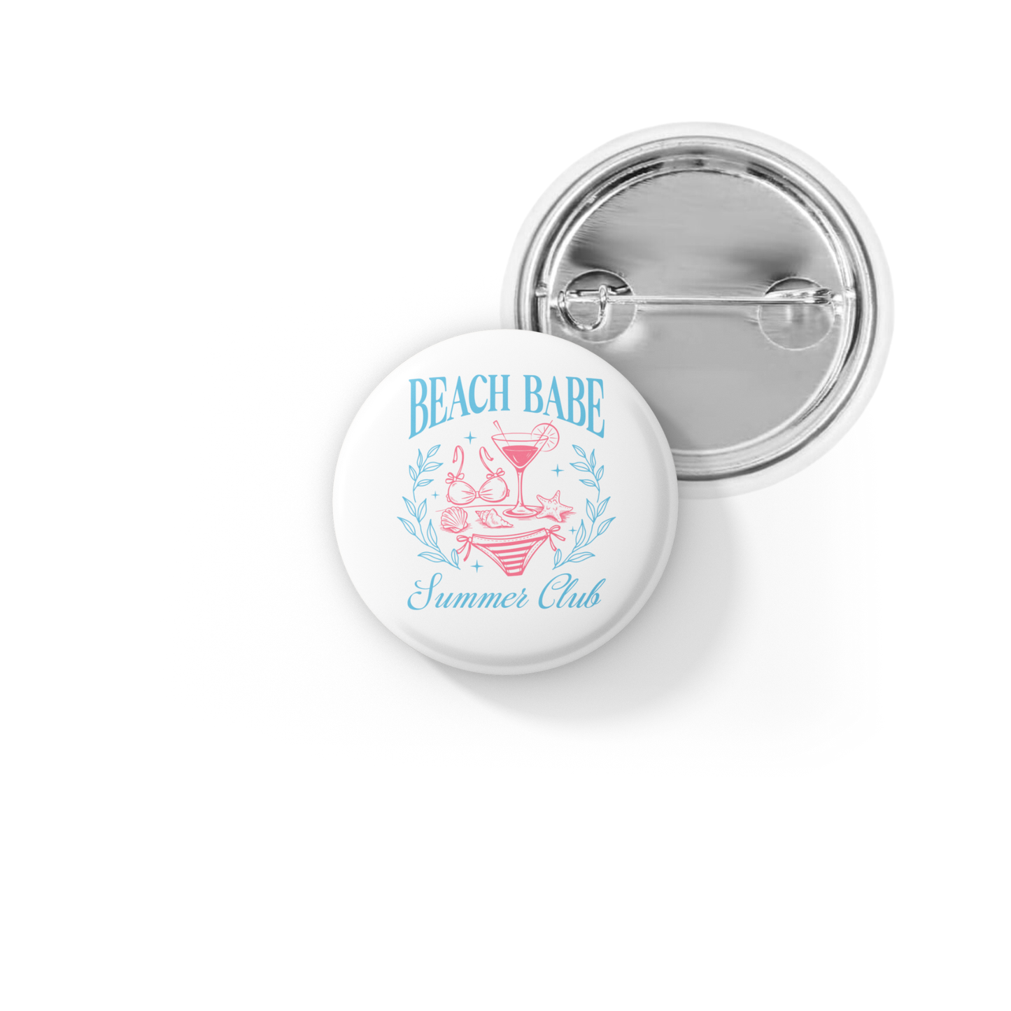 Beach Babe Summer Club Pin Back Button, Magnet