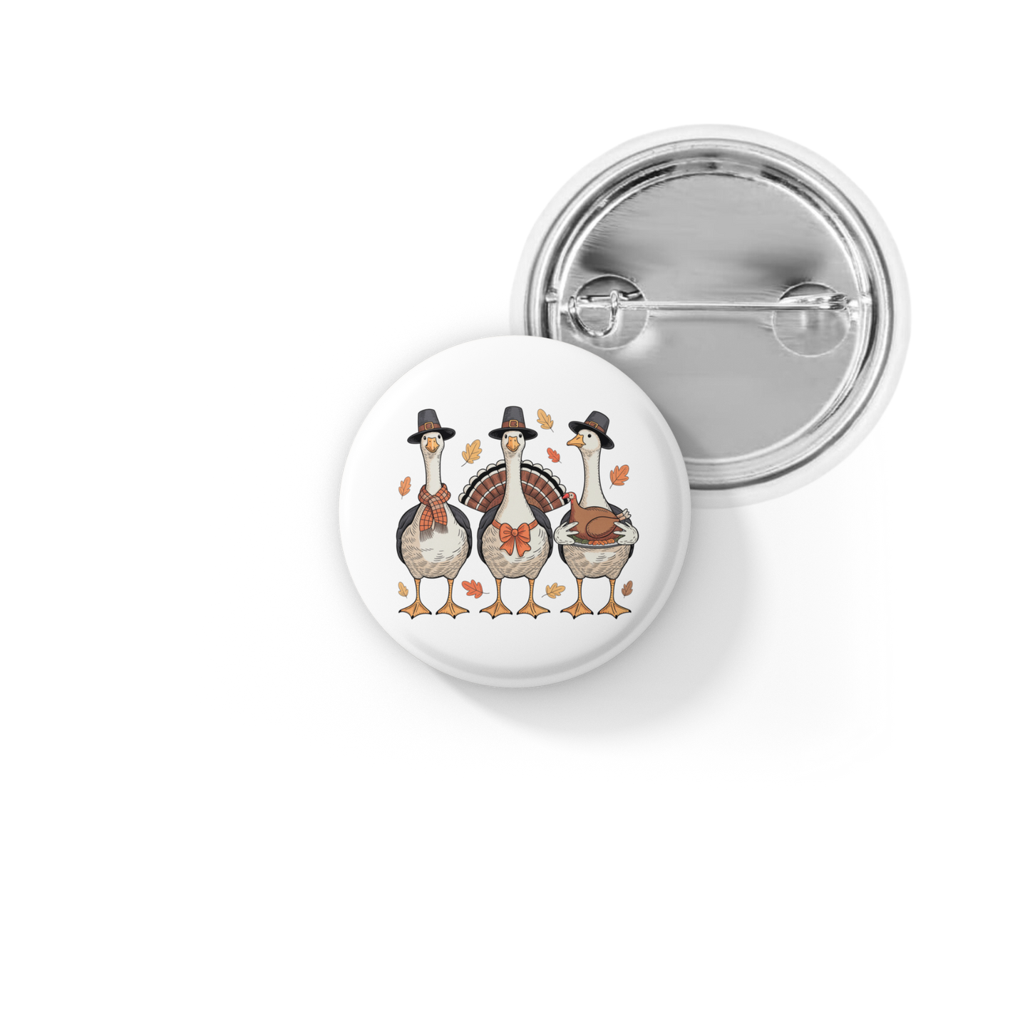 Thanksgiving Goose Pin Back Button, Magnet
