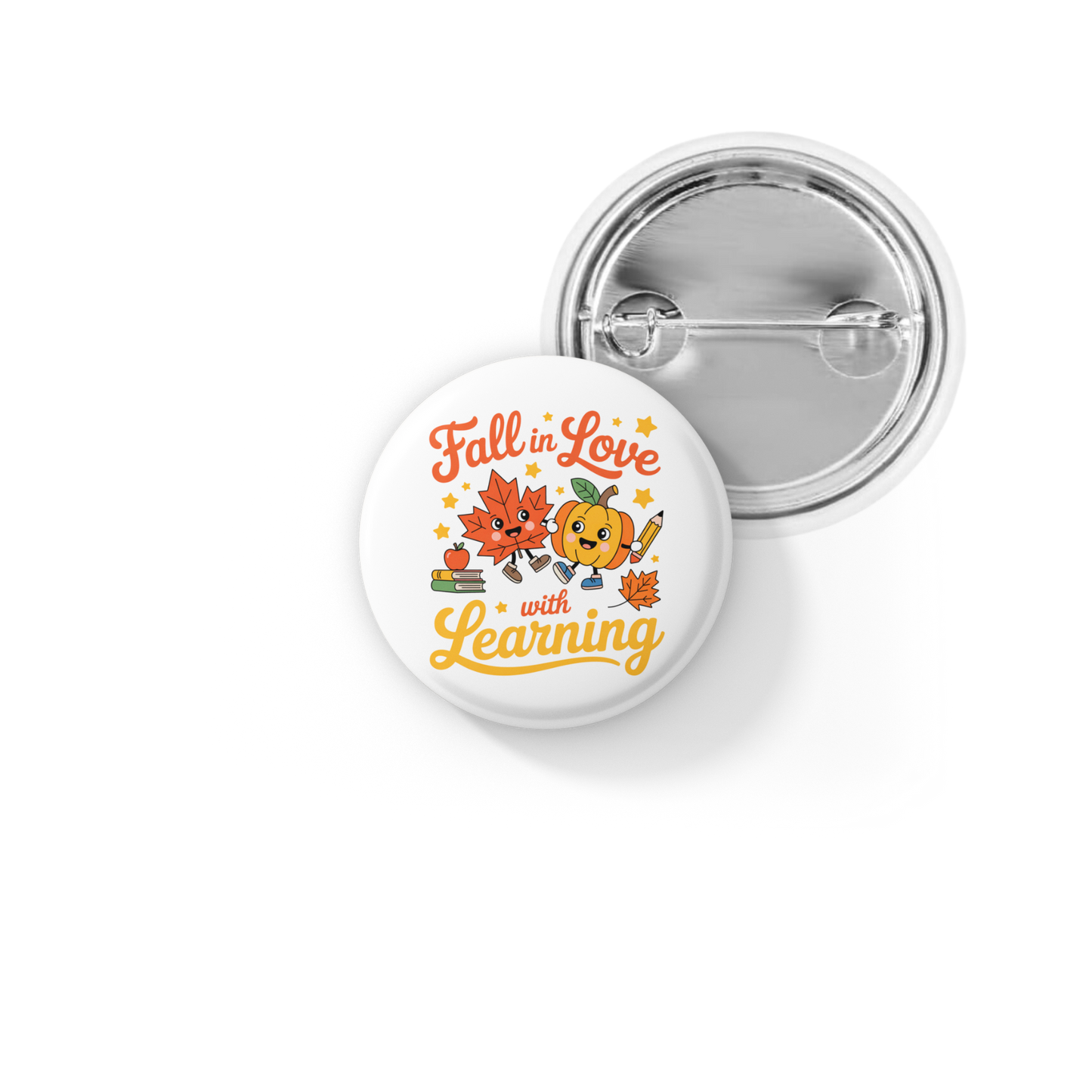 Fall In Love With Learning Pin Back Button, Magnet