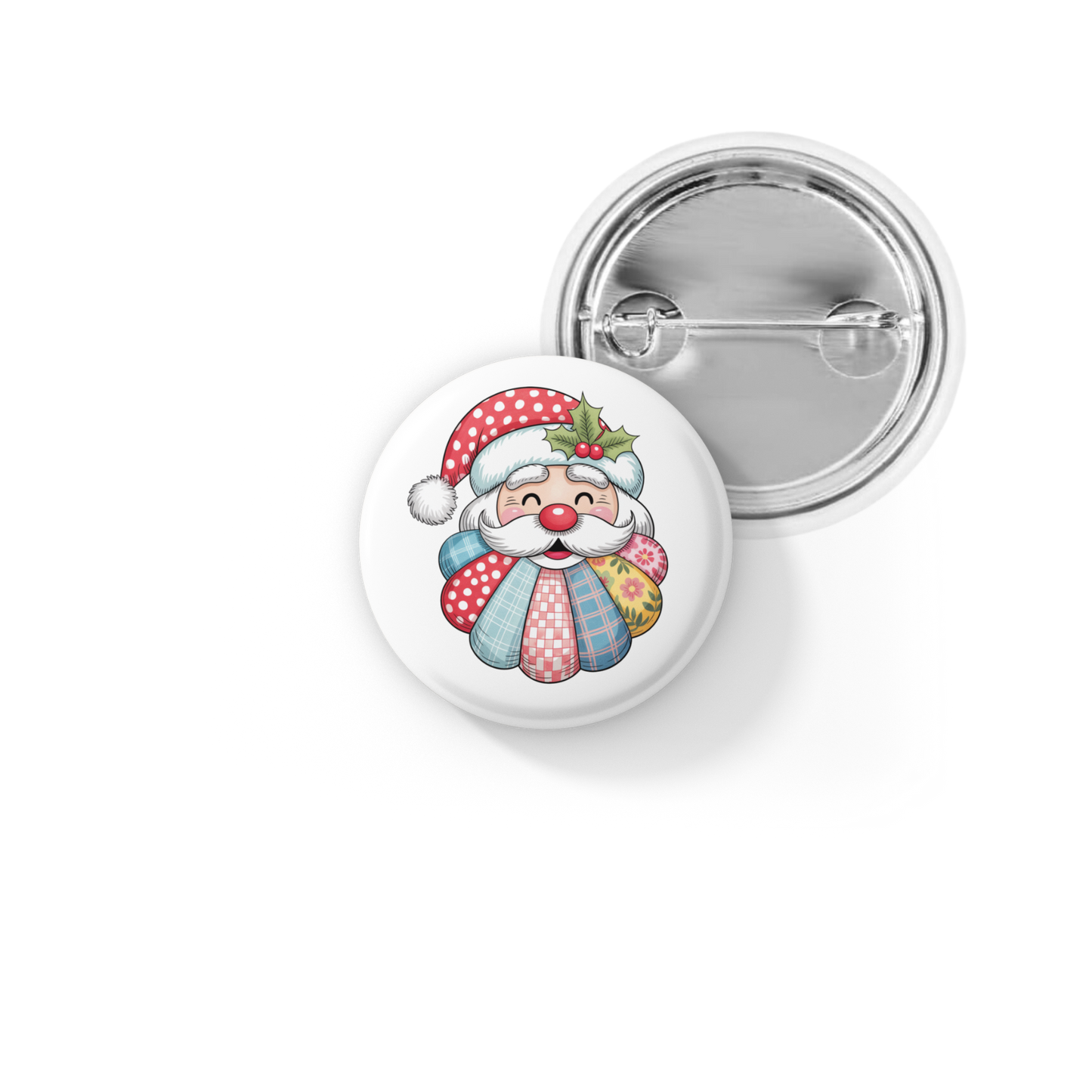 Quilted Snowman 1 Pin Back Button, Magnet