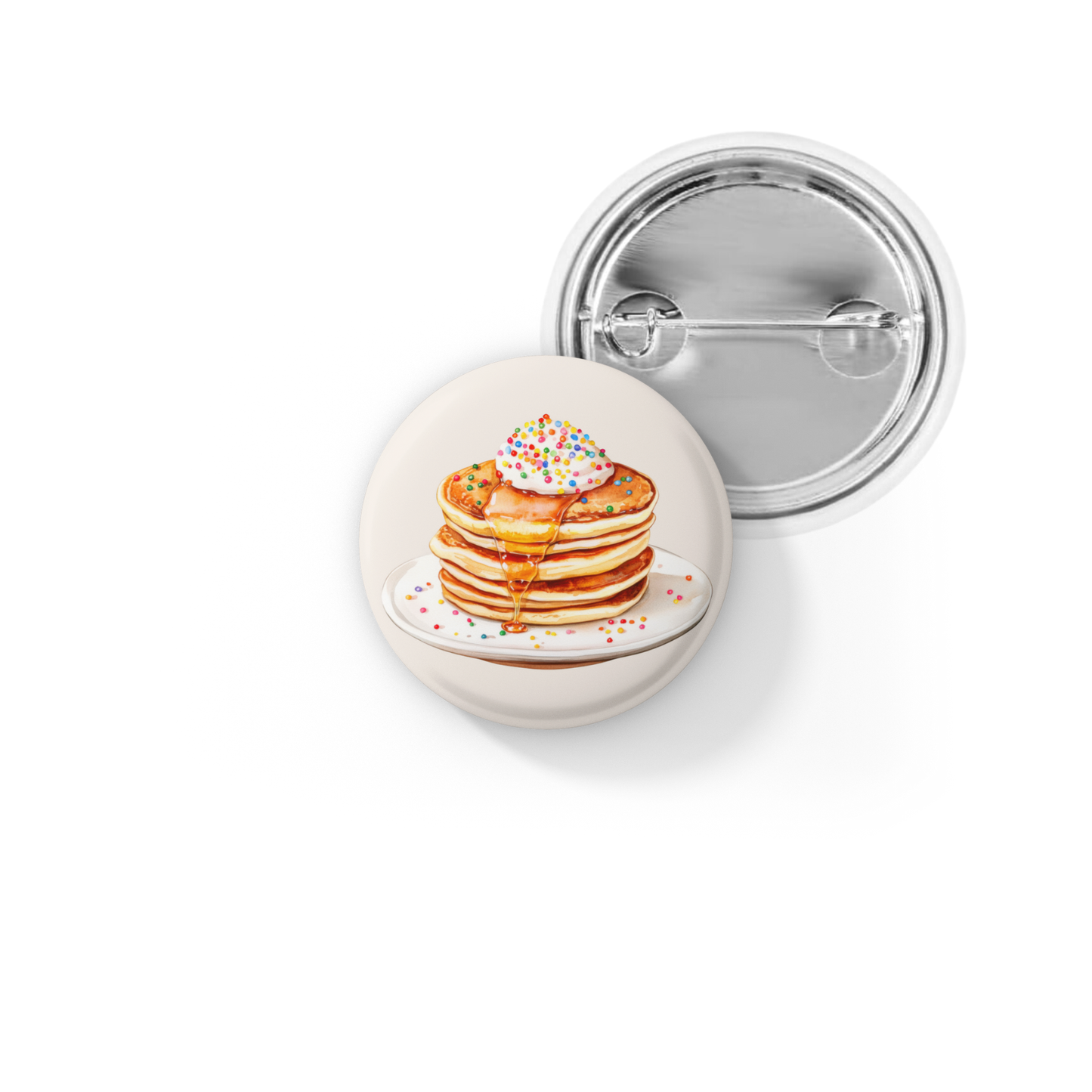 Pancakes With Sprinkles Pin Back Button, Magnet