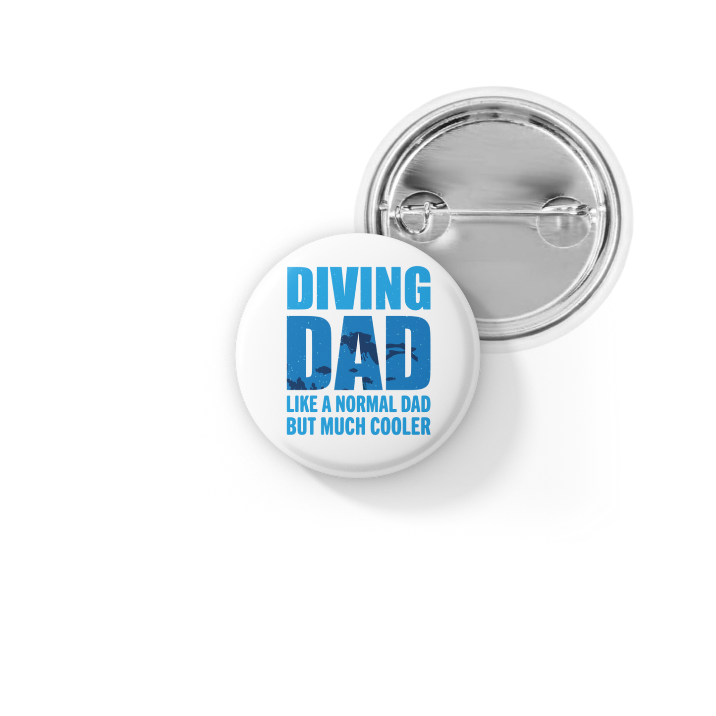 Diving Dad Pin Back Button, Magnet