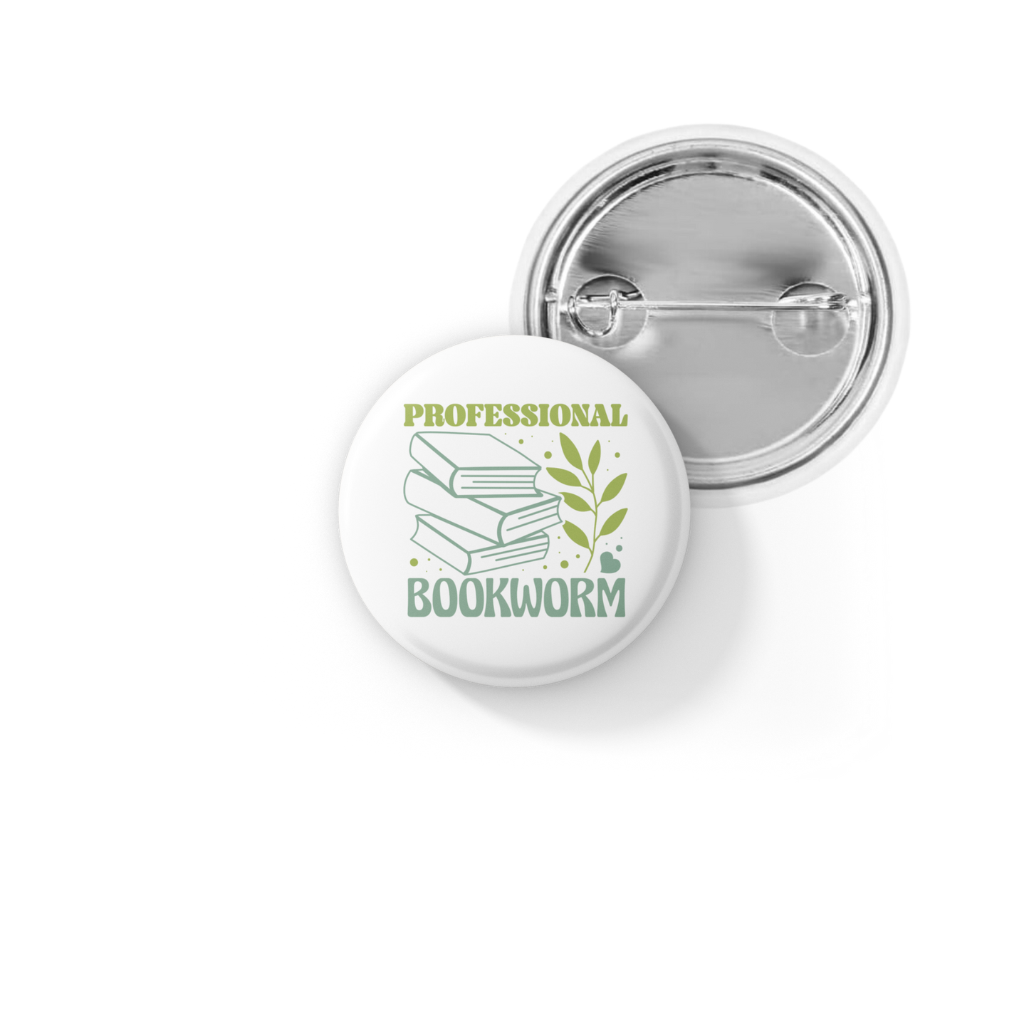 Professional Bookworm Pin Back Button, Magnet