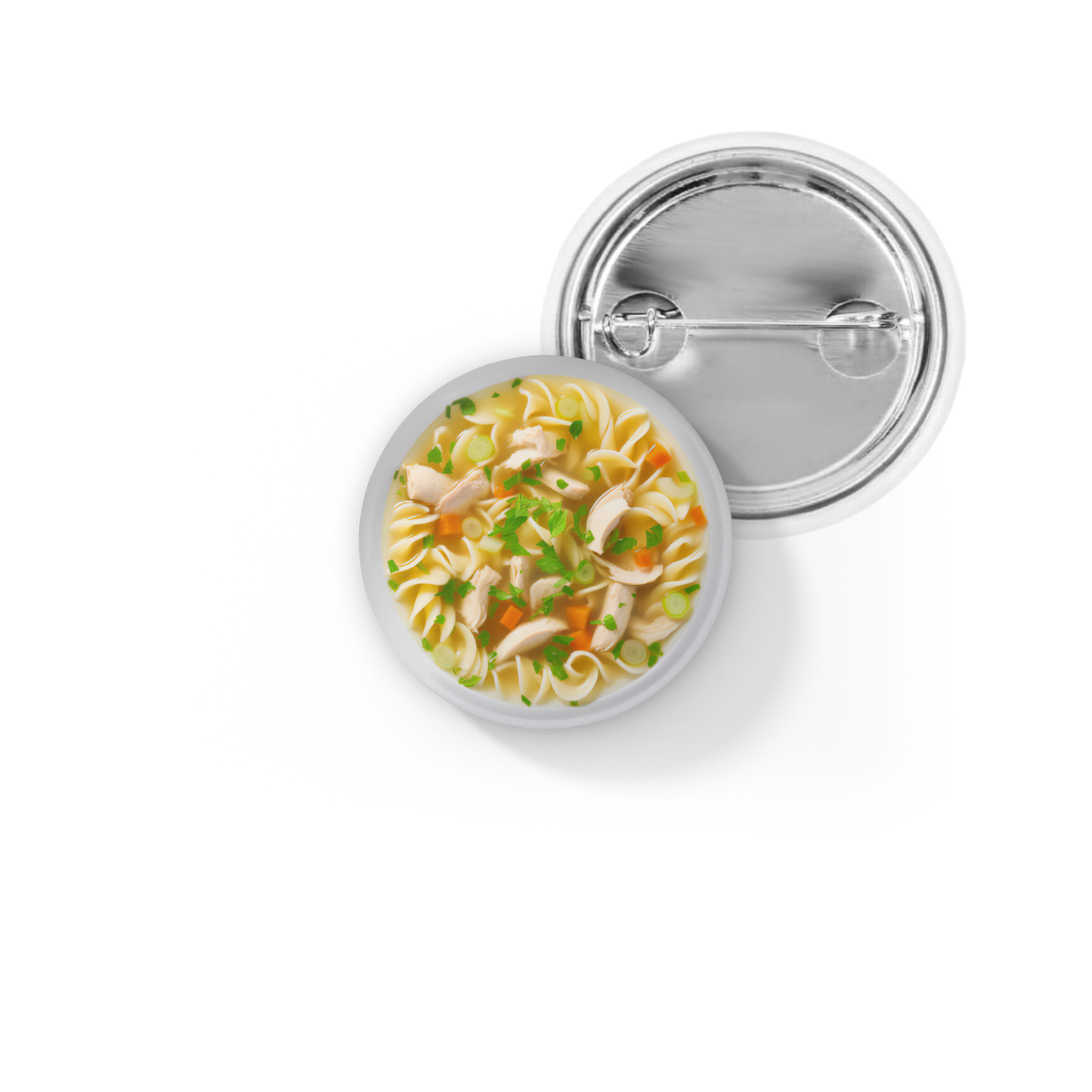 Chicken Noodle Soup Pin Pin Back Button, Magnet