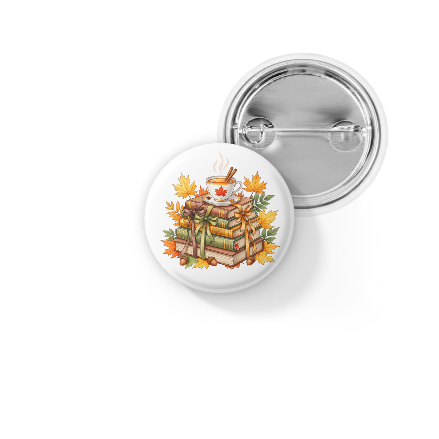 Fall Books Pin Back Button, Magnet