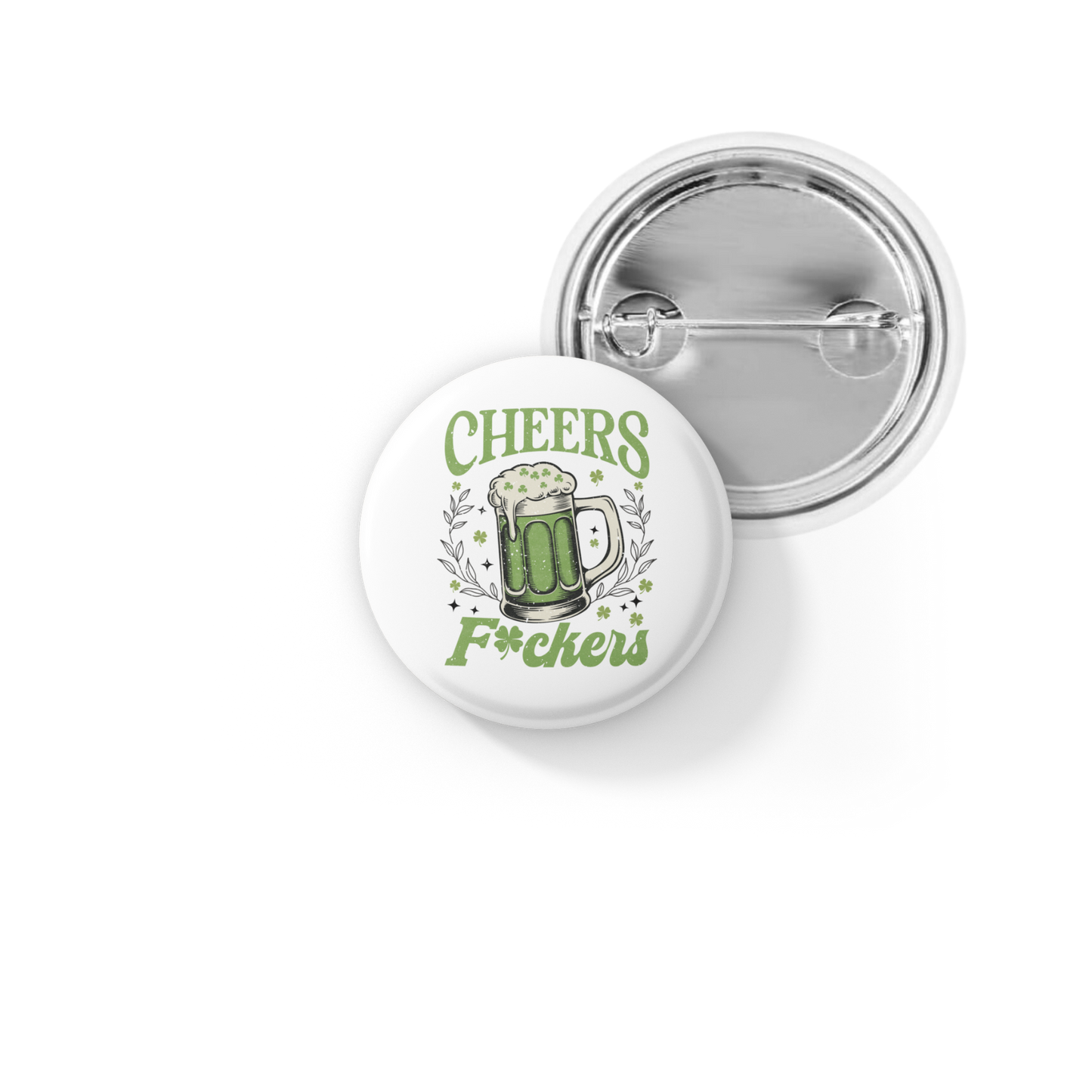 Cheers St Patricks Day Pin Back Button, Magnet