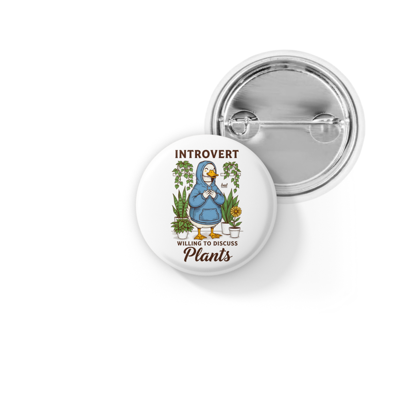 Introvert But Willing To Discuss Plants Pin Back Button, Magnet