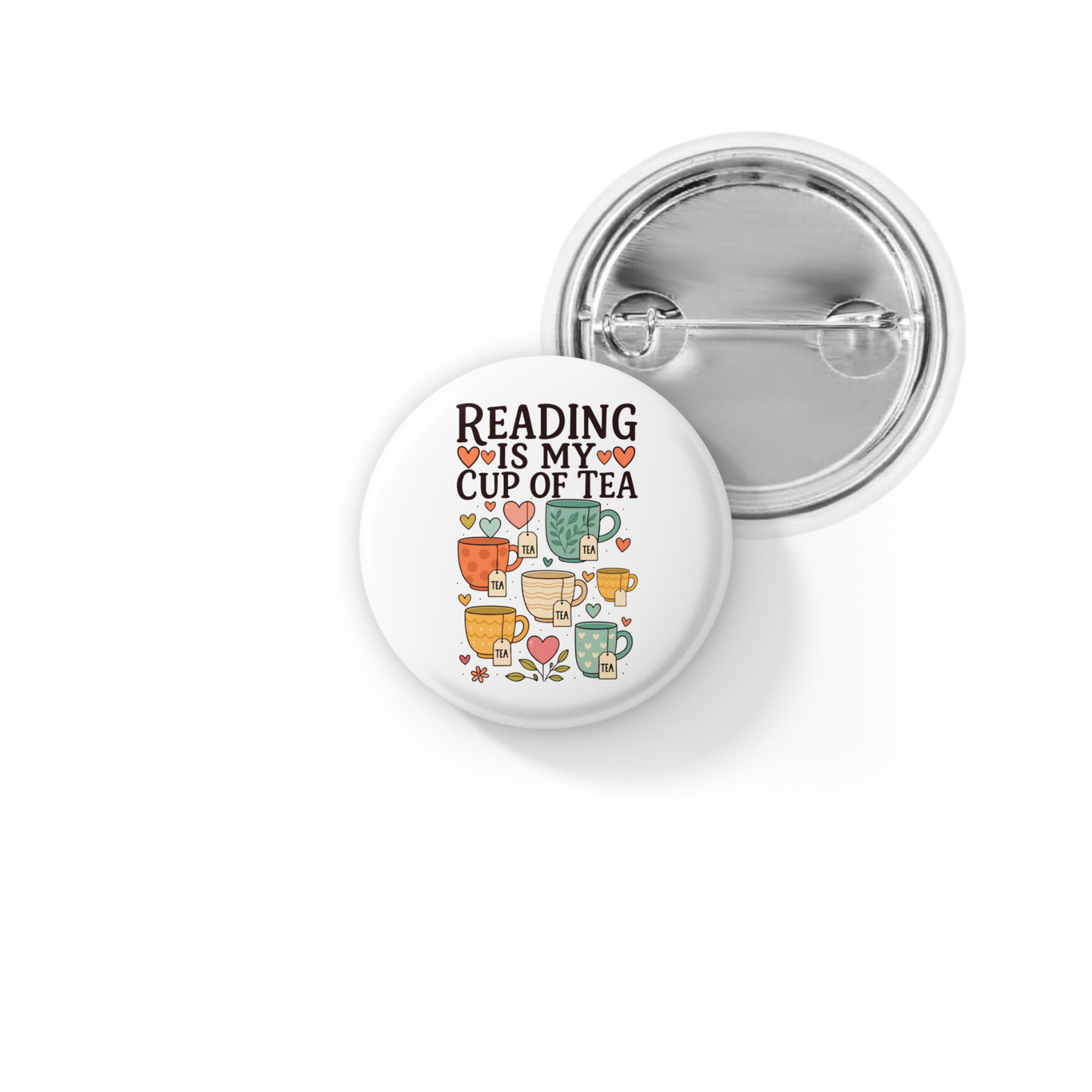 Reading Is My Cup Of Tea Pin Back Button, Magnet