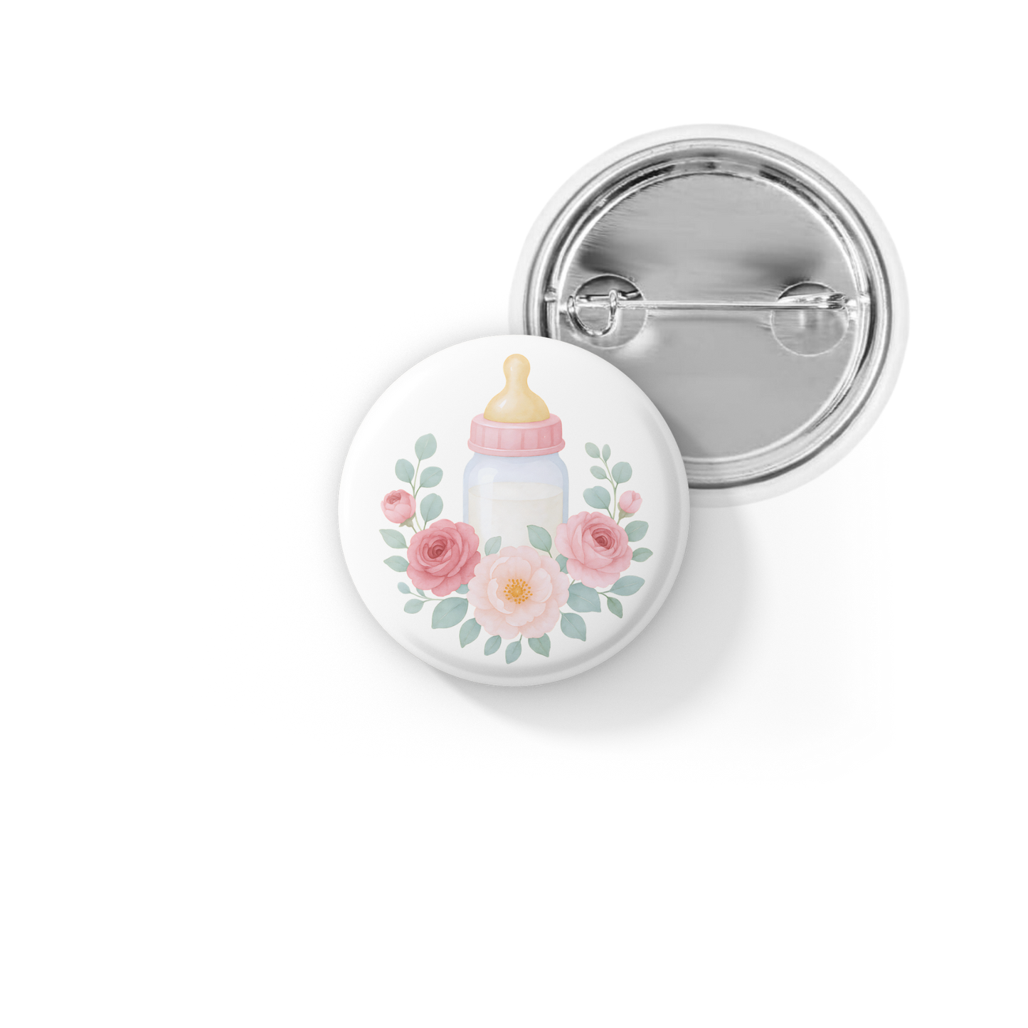 Baby Bottle Pin Back Button, Magnet