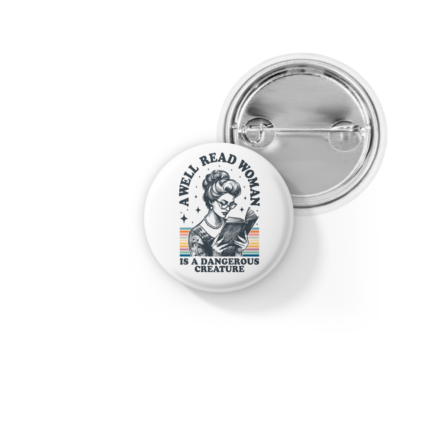 A Well Read Women Pin Back Button, Magnet
