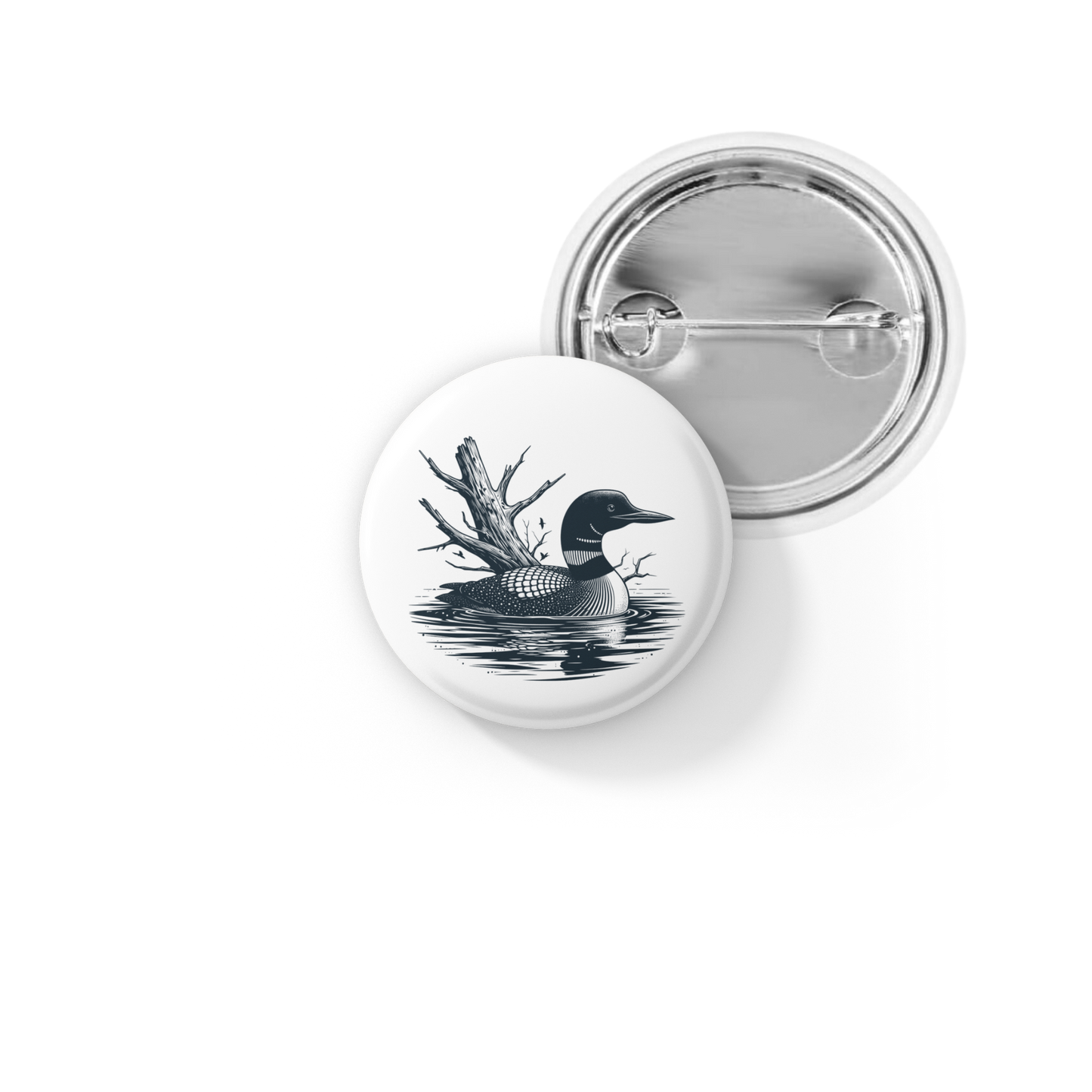 Loon Pin Back Button, Magnet