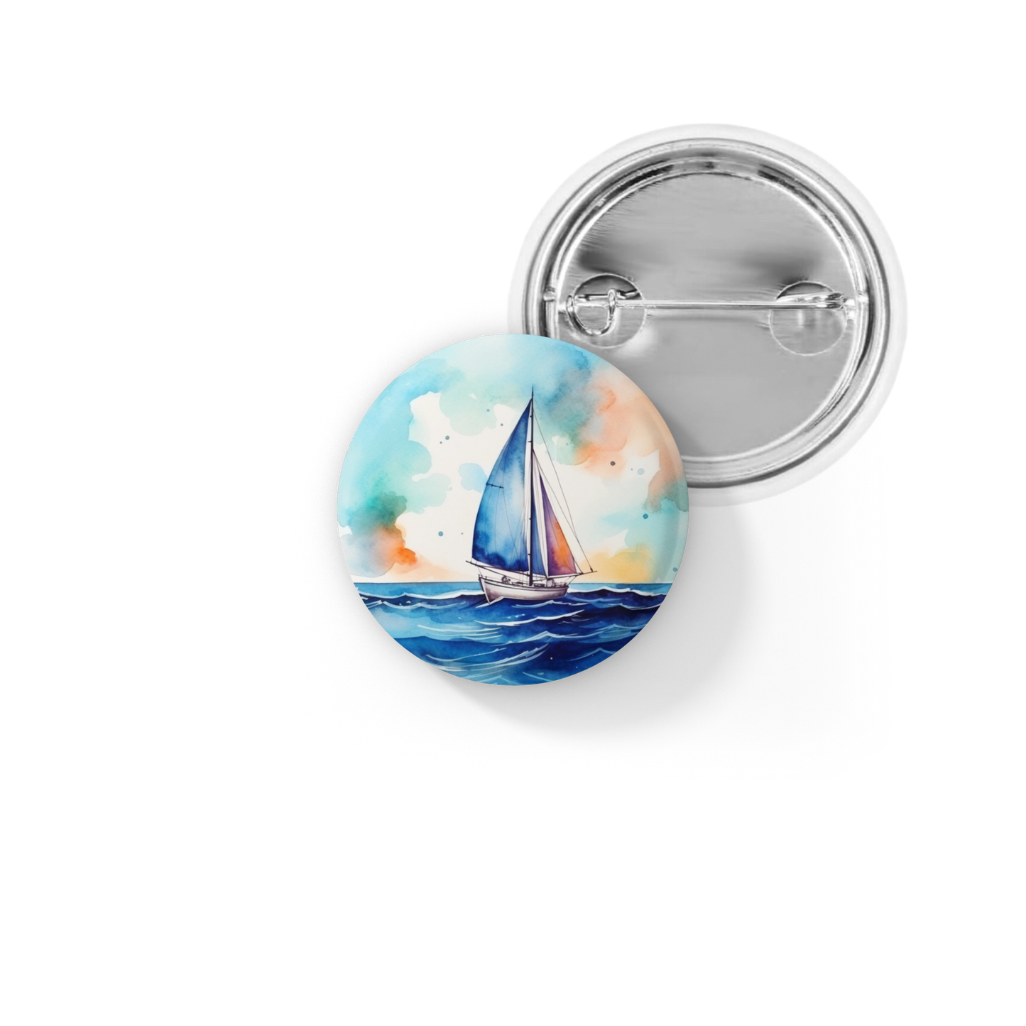 Sail Boat 8 Pin Back Button, Magnet