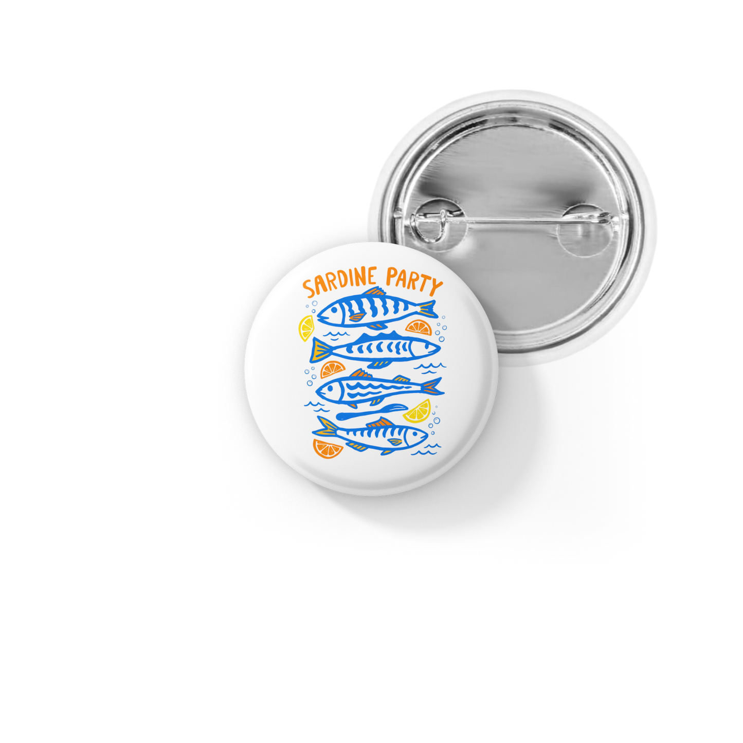 Sardine Party Pin Back Button, Magnet
